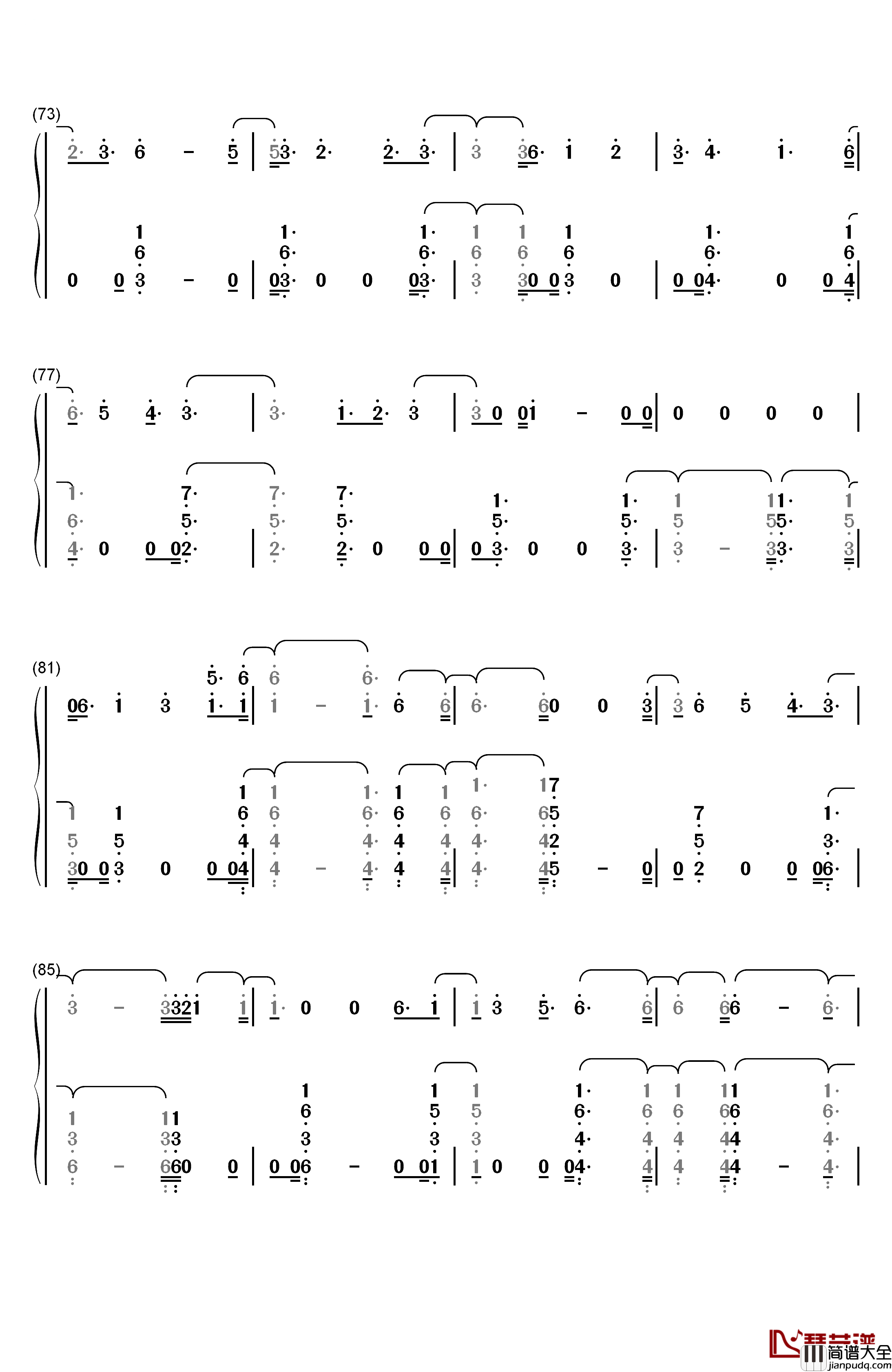 You_Are_The_Reason钢琴简谱_数字双手_Calum_Scott