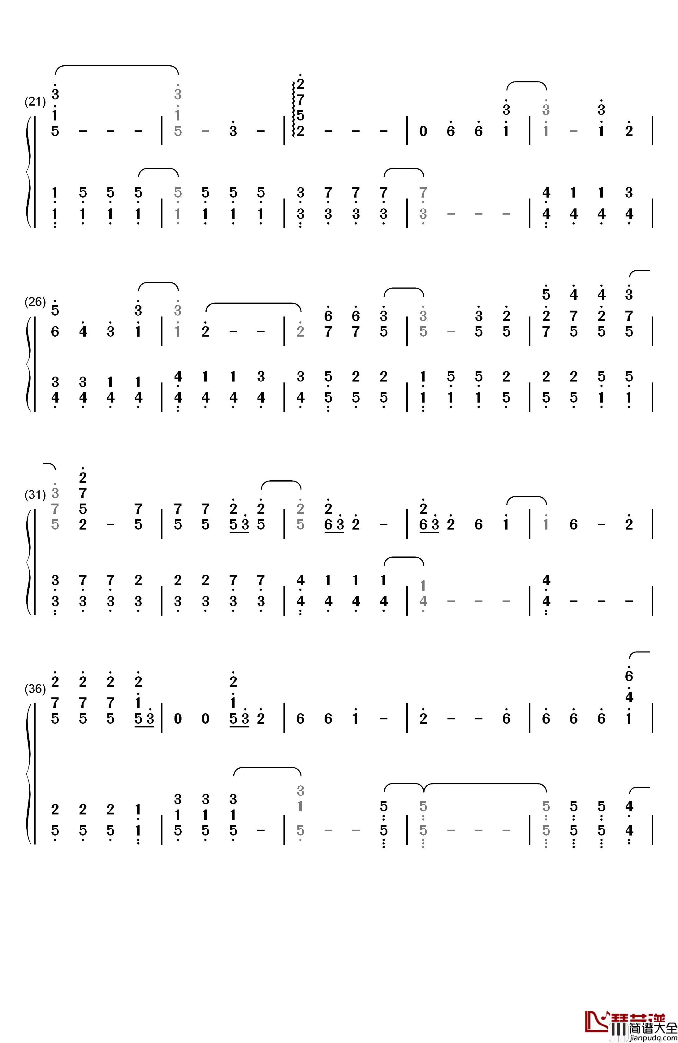 I_Need_Somebody钢琴简谱_数字双手_Day6