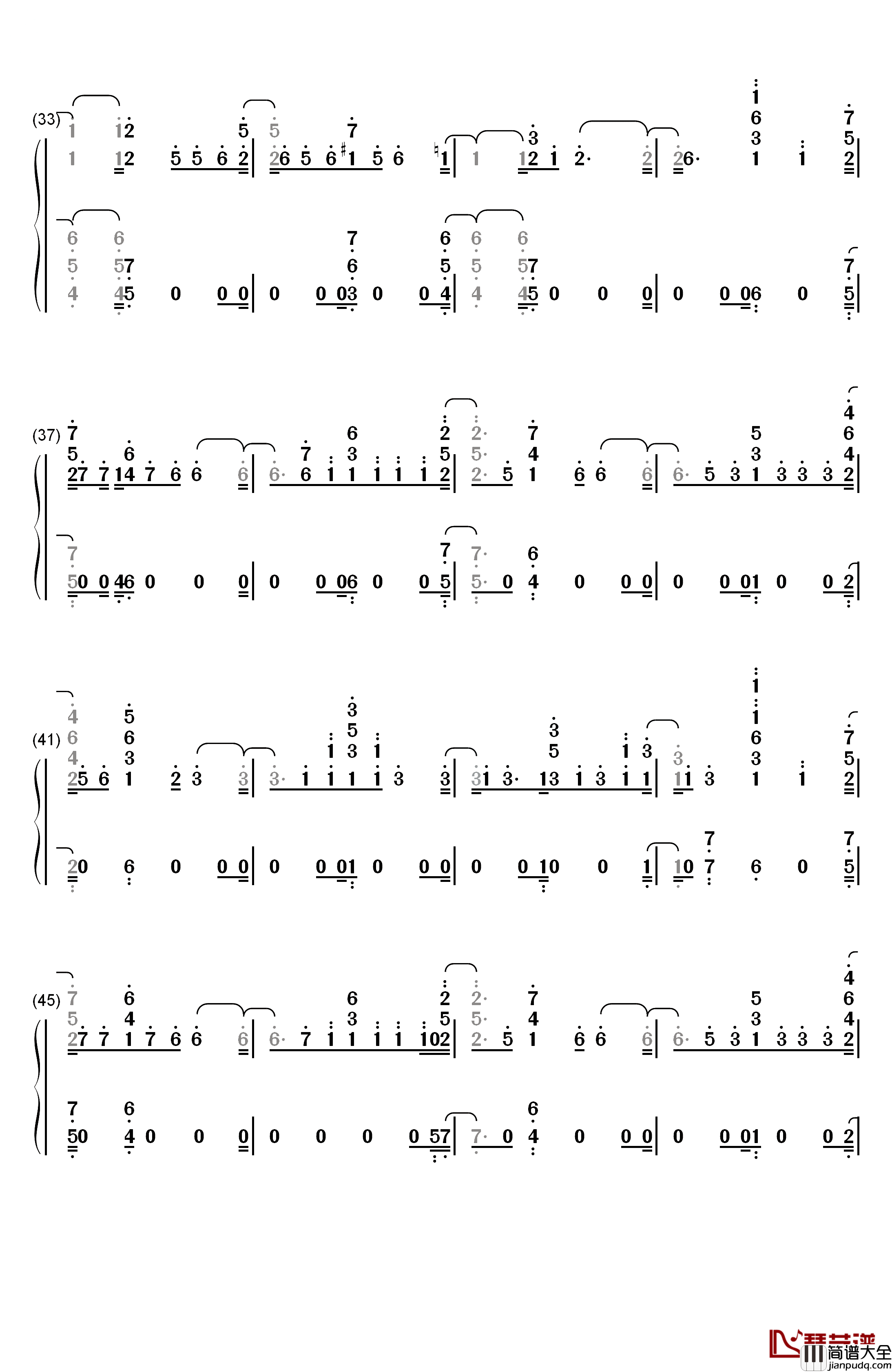 No_Tears_Left_To_Cry钢琴简谱_数字双手_Ariana_Grande