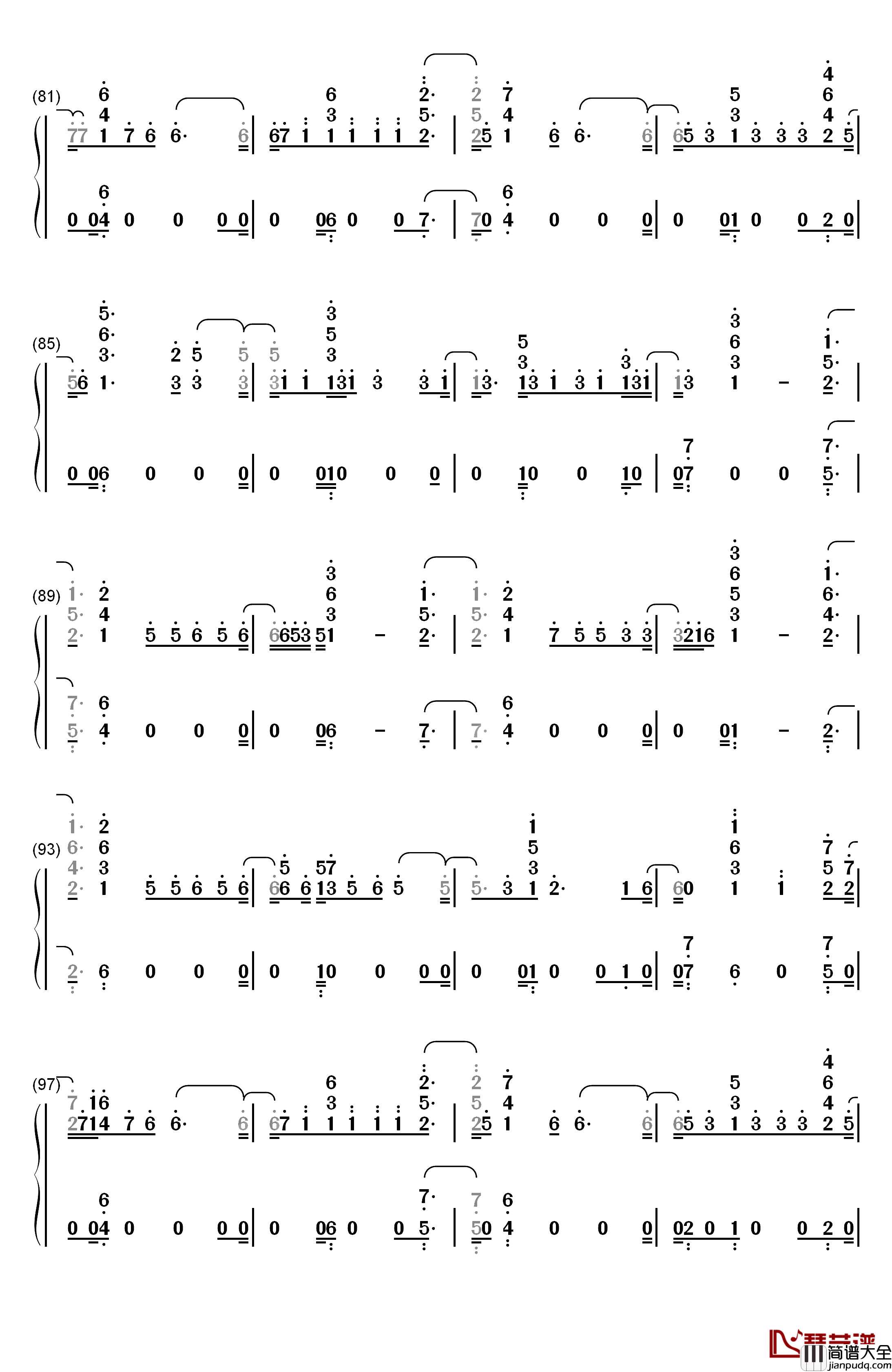 No_Tears_Left_To_Cry钢琴简谱_数字双手_Ariana_Grande