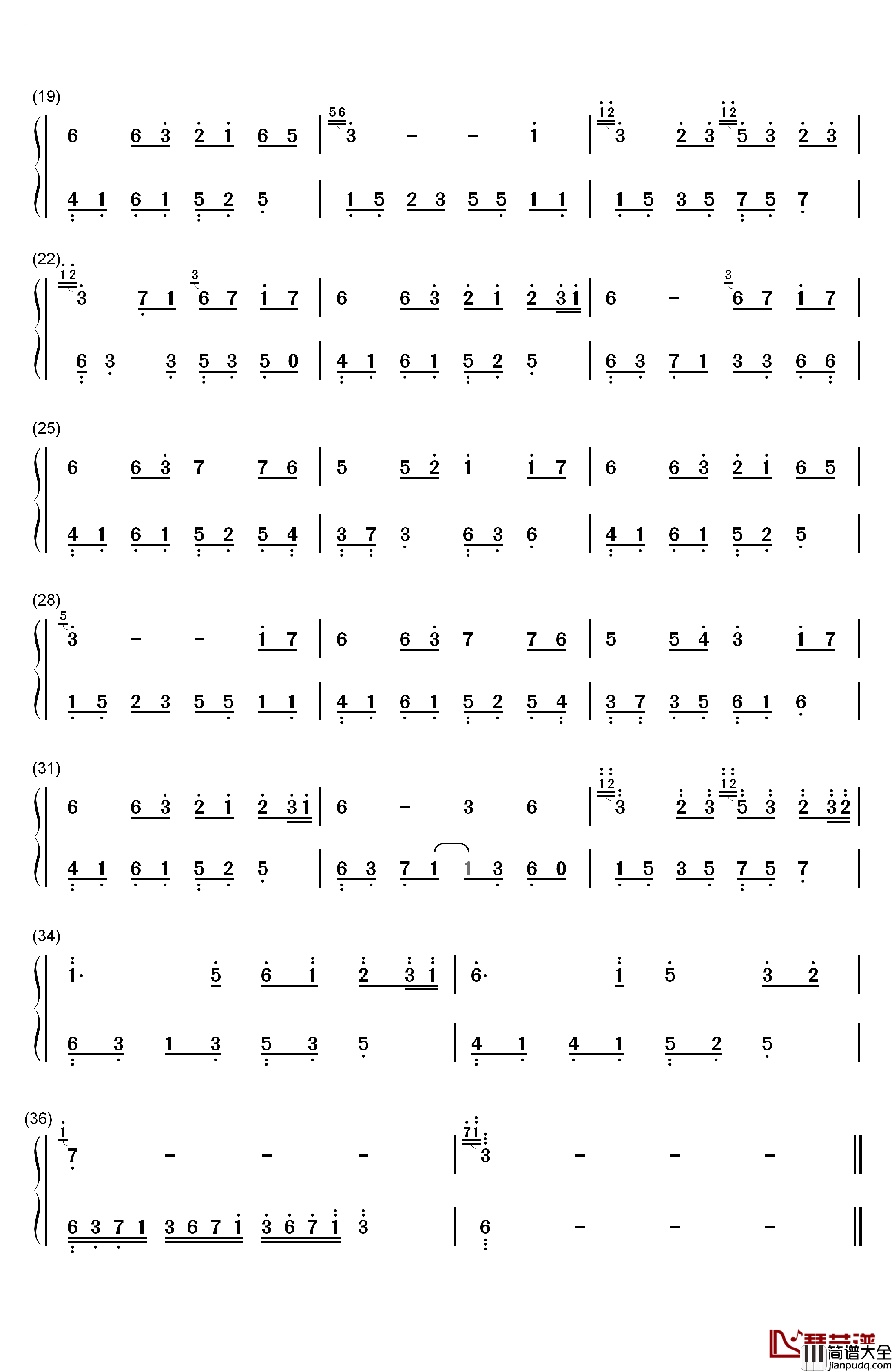 夜的钢琴曲_23钢琴简谱_数字双手_石进