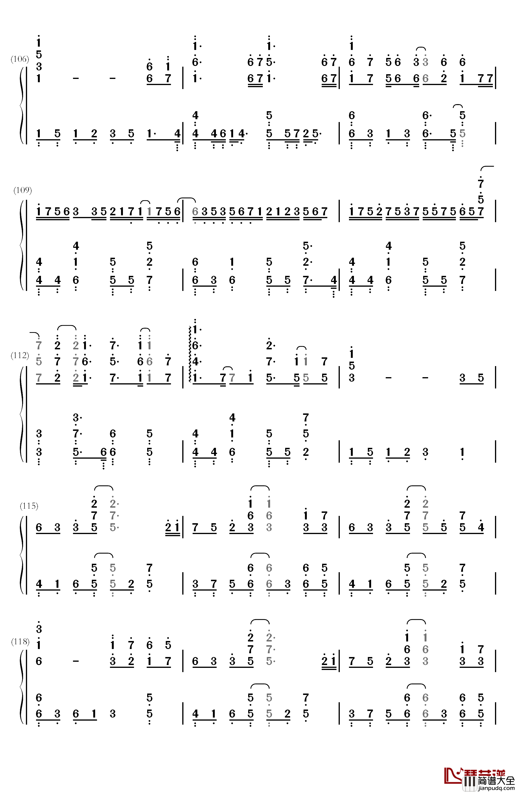 虽然歌声无形钢琴简谱_数字双手_初音ミク