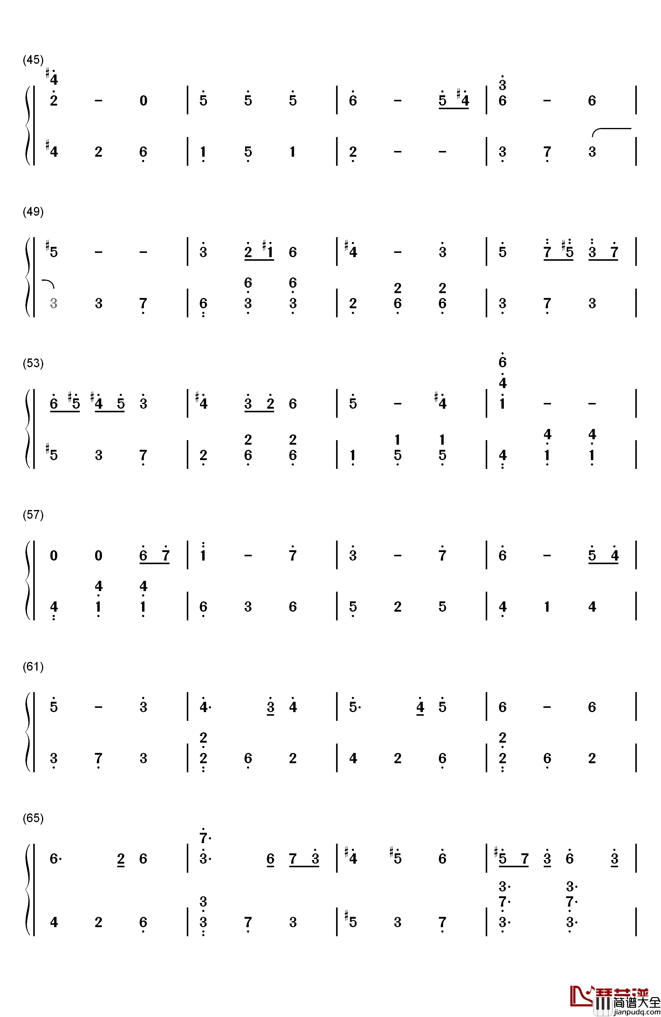 Secret_Sky钢琴简谱_数字双手_MICHI