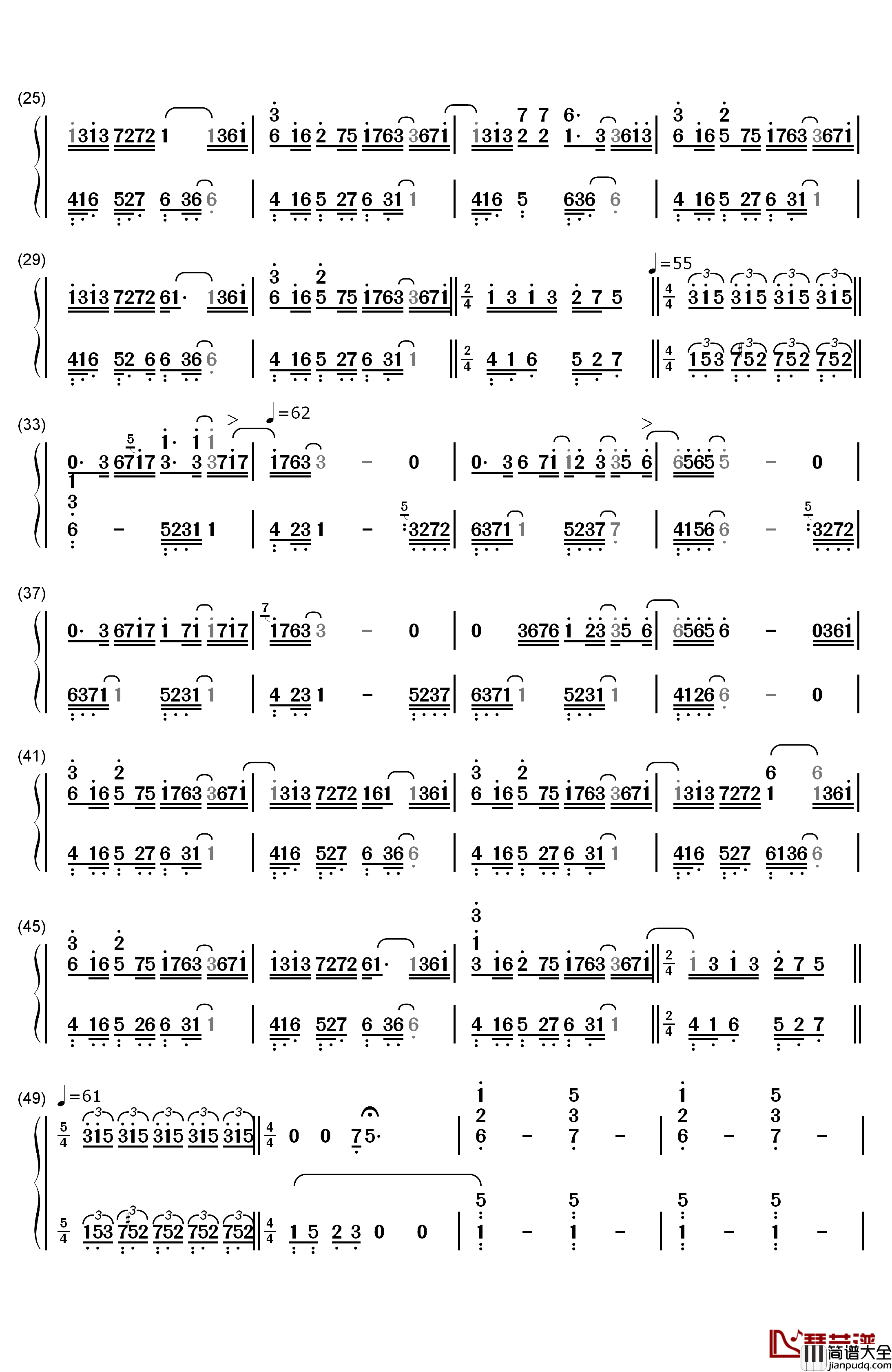 Longing_&_Love钢琴简谱_数字双手_George_Winston__乔治温斯顿