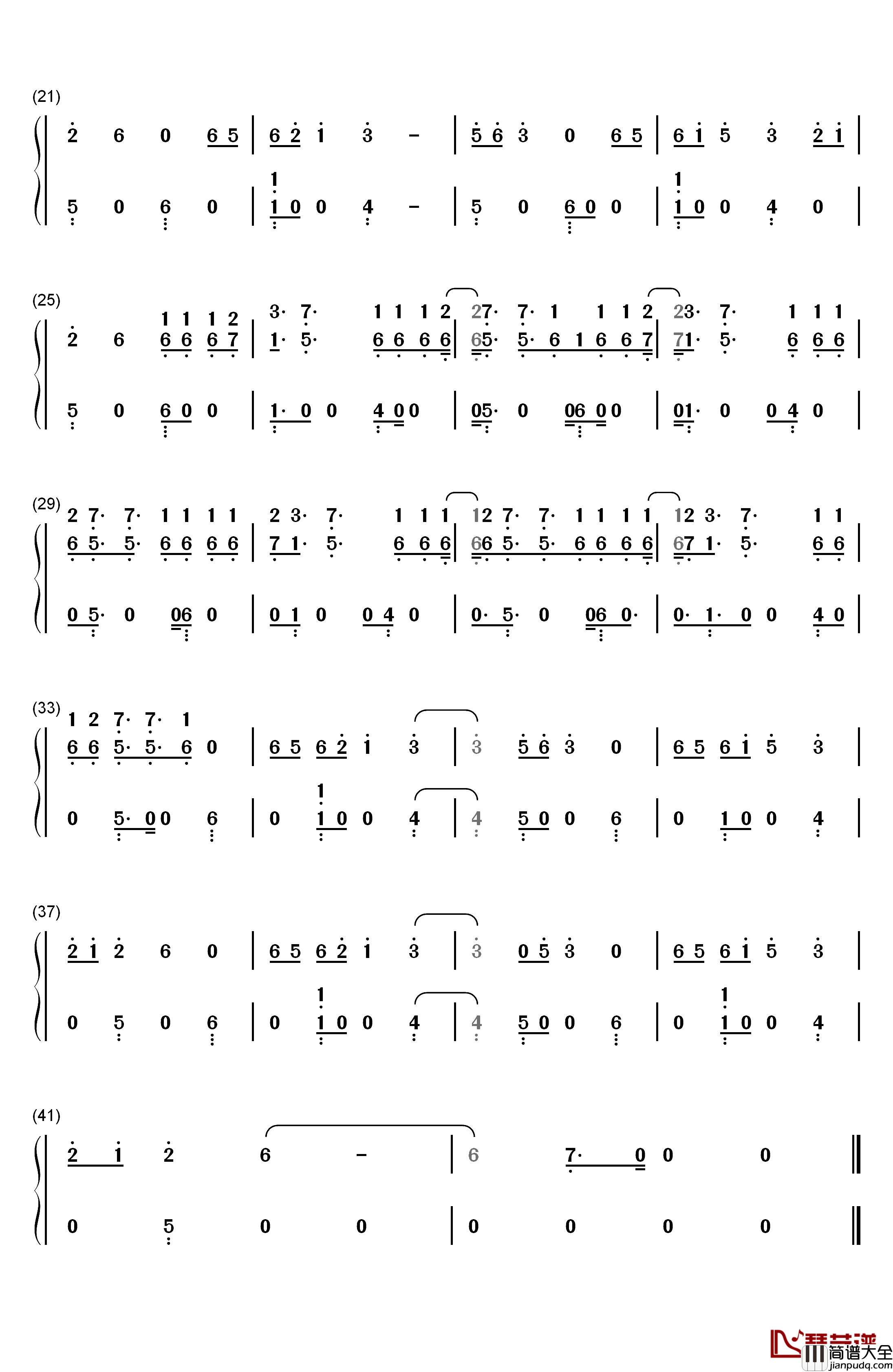 Find_Me钢琴简谱_数字双手_Marshmello