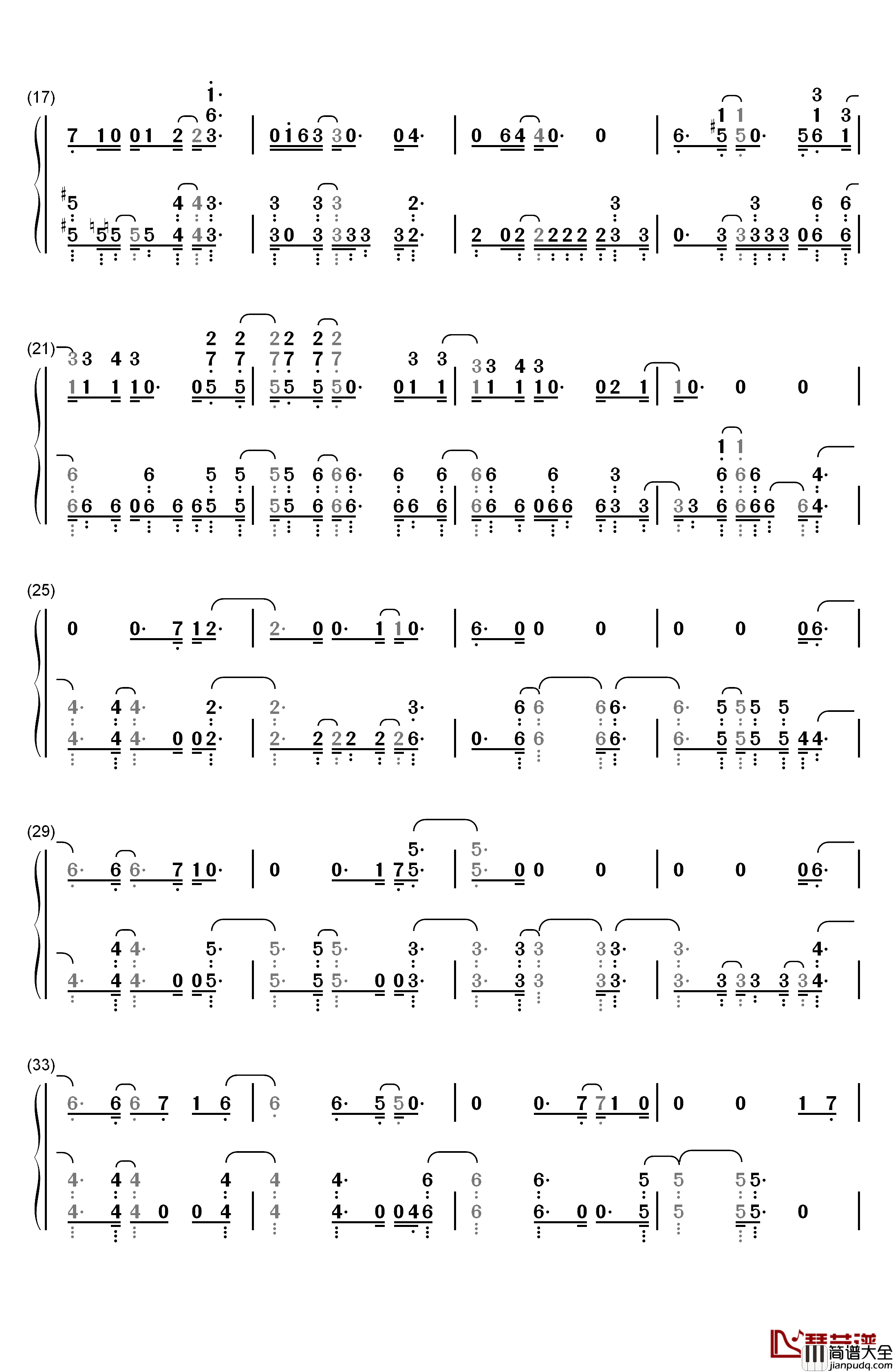 Beyond_My_Beloved_Horizon钢琴简谱_数字双手_Hans_Zimmer&Klaus_Badelt