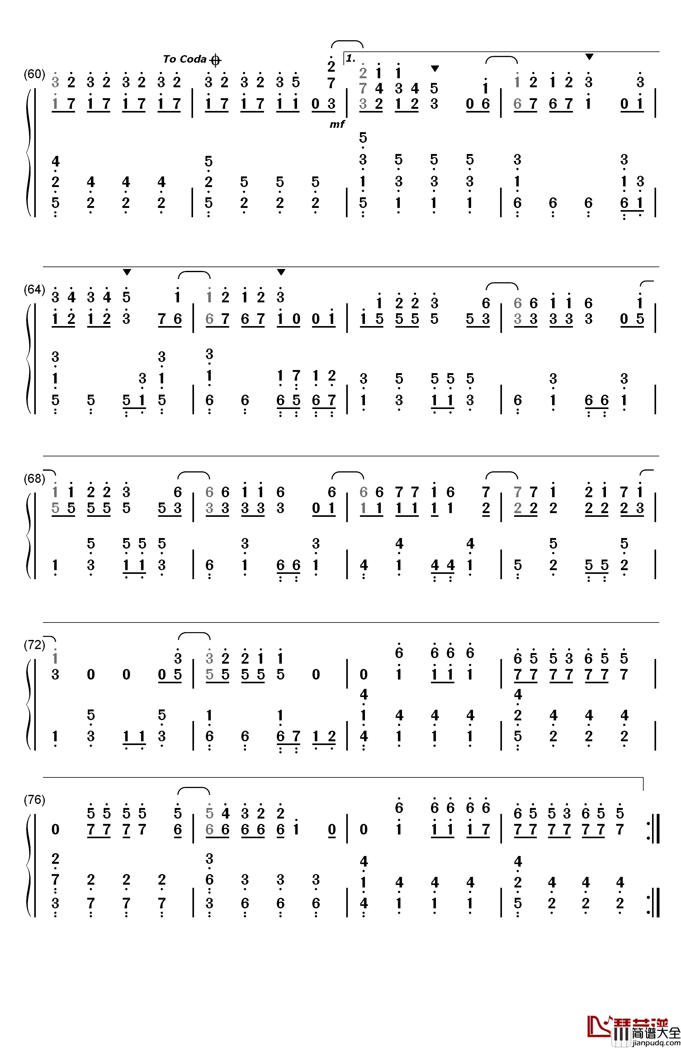 恋するフォーチュンクッキー(恋爱的幸运饼干)钢琴简谱_数字双手_AKB48