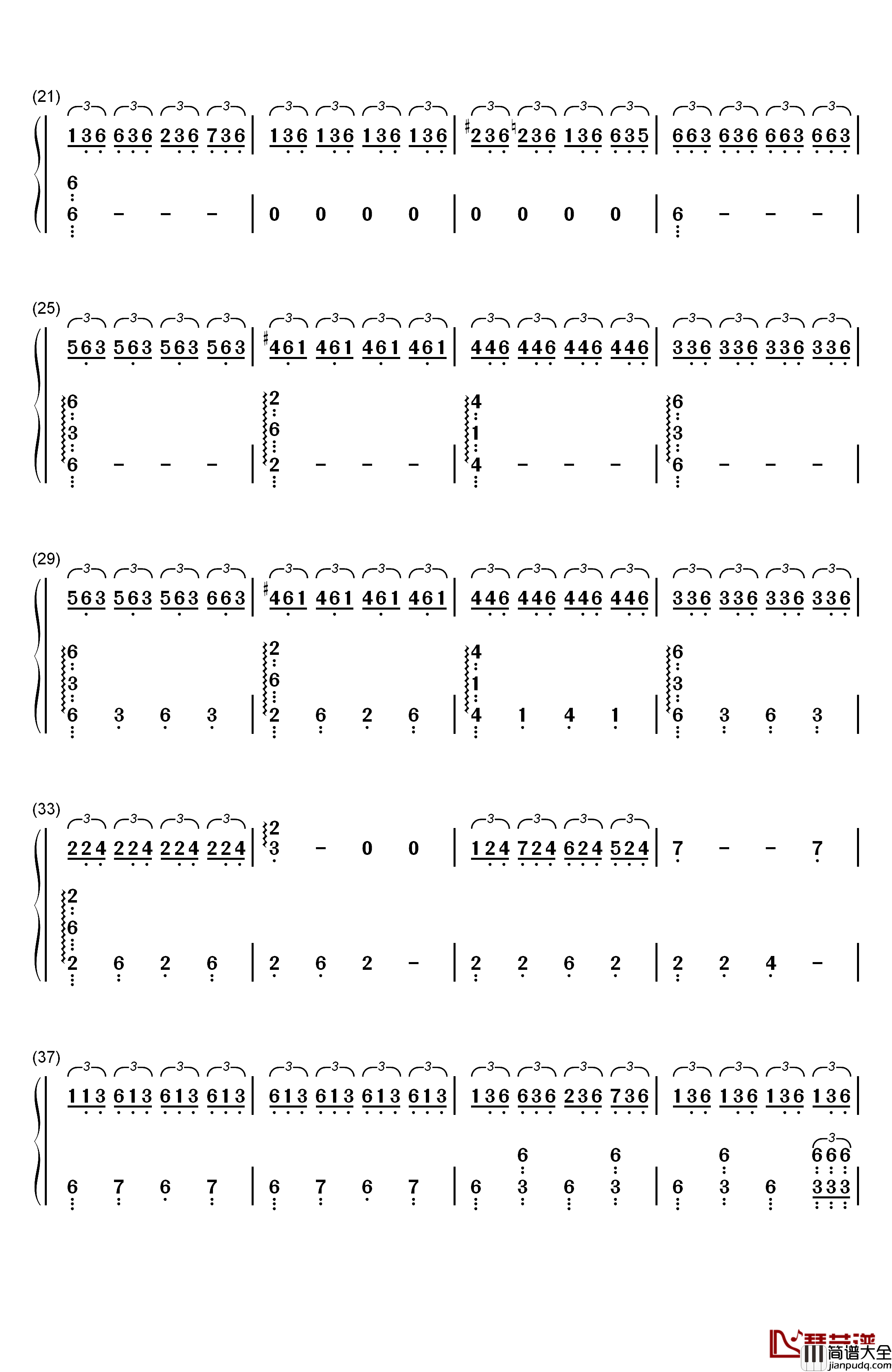 The_Last_of_Us钢琴简谱_数字双手_Gustavo_Santaolalla