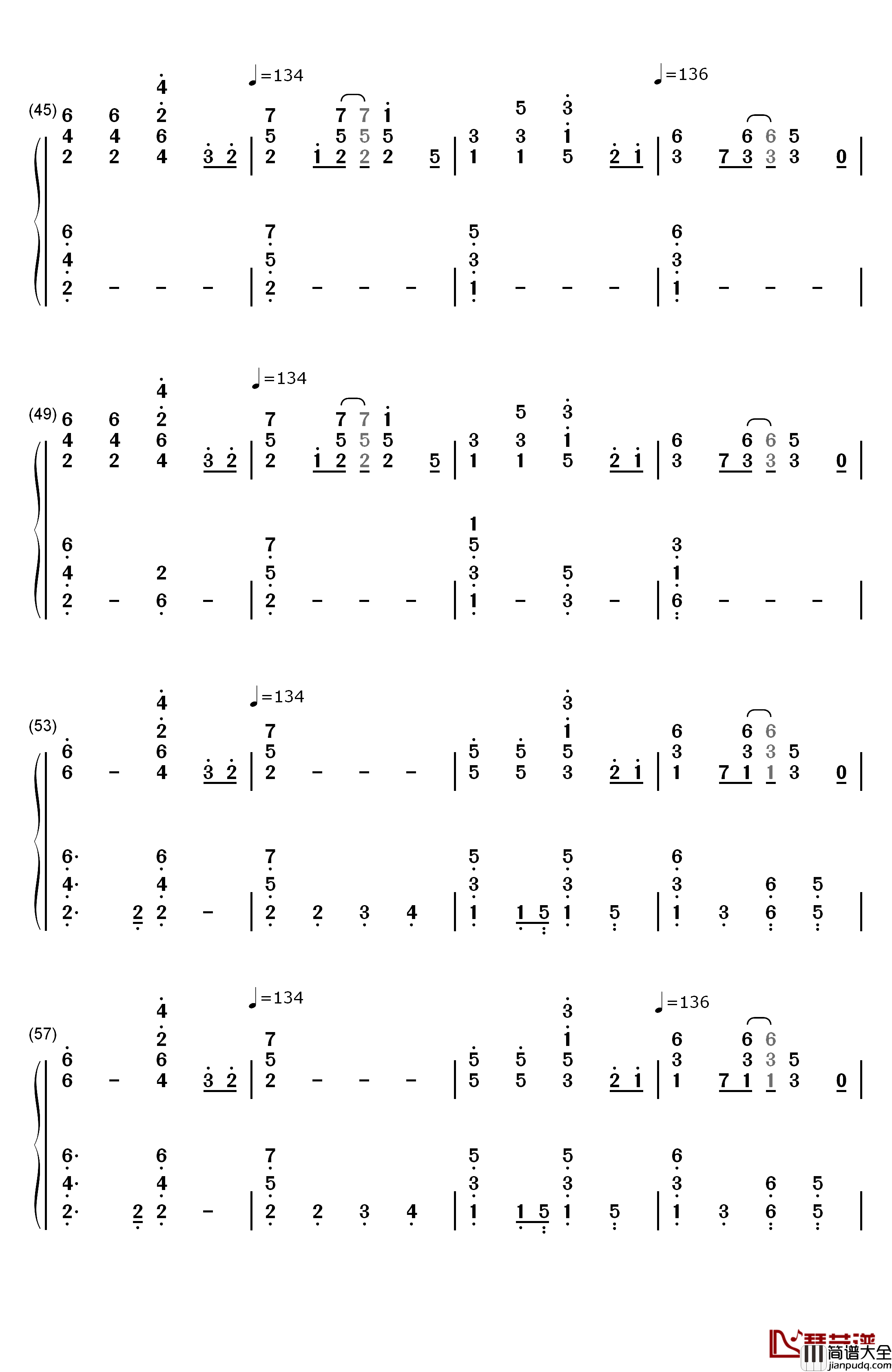 Feel_This_Moment钢琴简谱_数字双手_Pitbull_ft._Christina_Aguilera