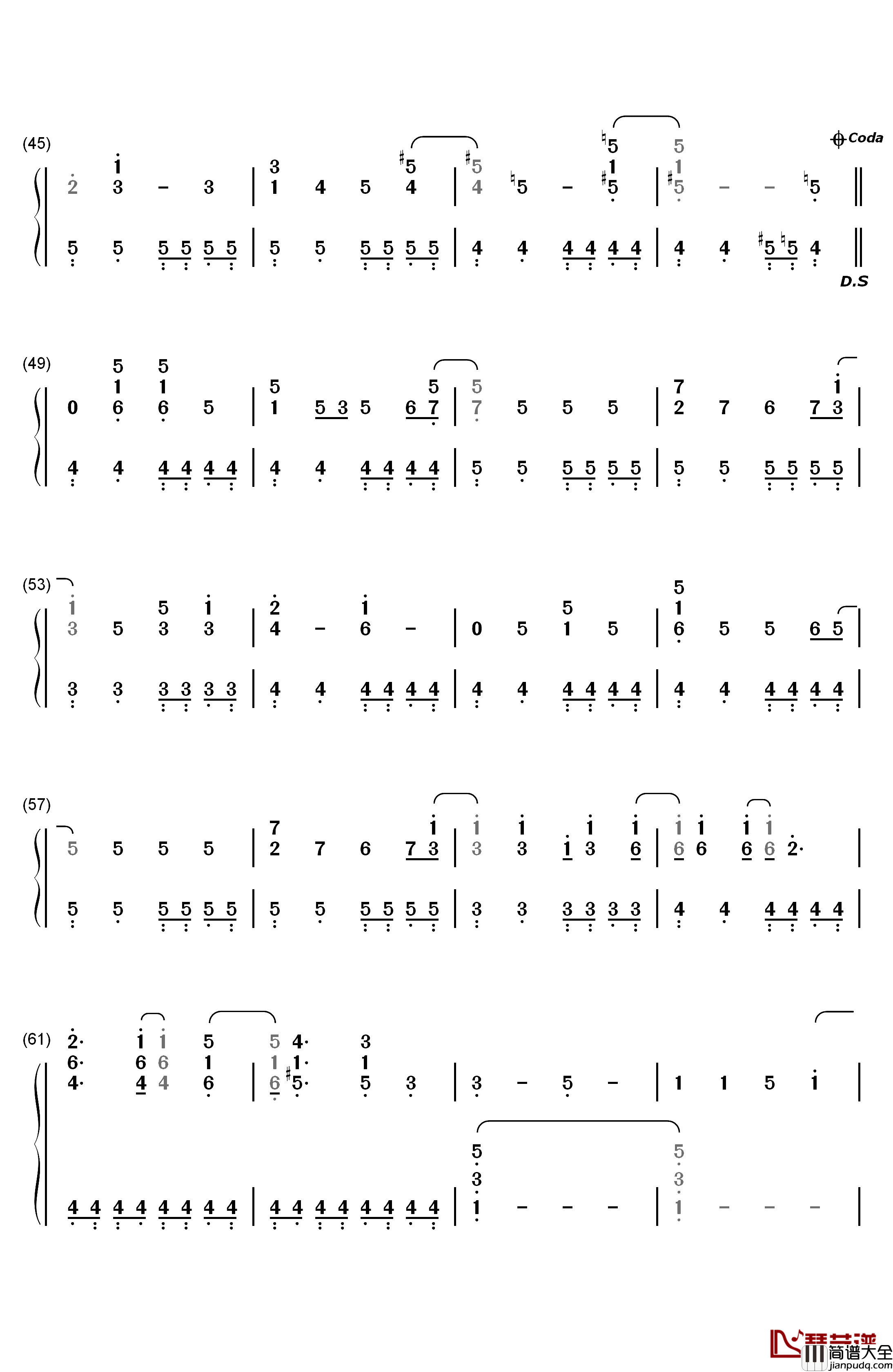 Quiet钢琴简谱_数字双手_Demi_Lovato