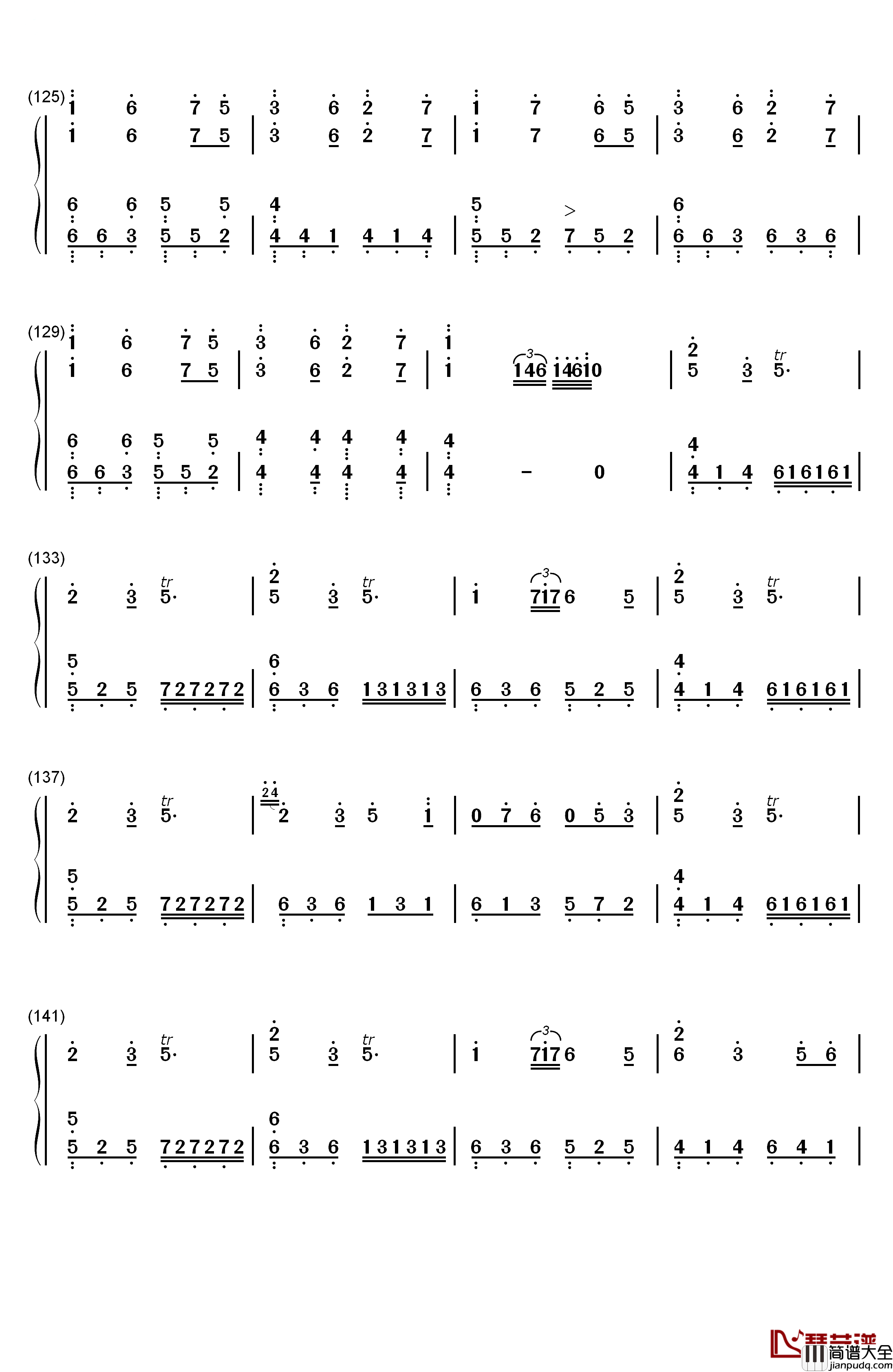 千本樱变奏钢琴简谱_数字双手_初音ミク