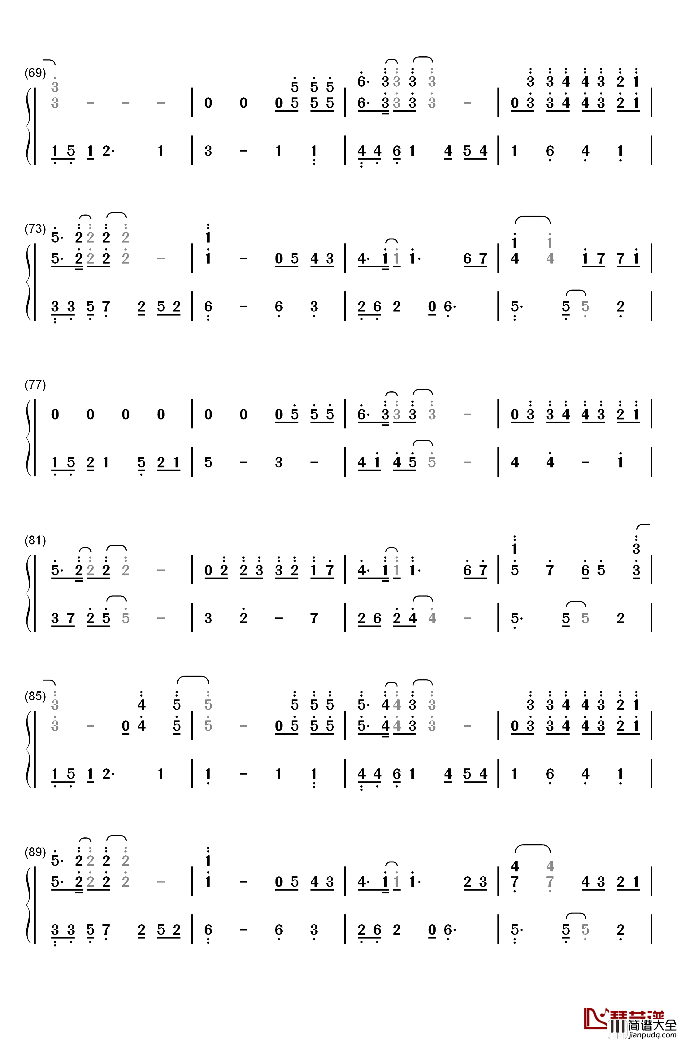 摩天轮的眼泪钢琴简谱_数字双手_创造101_金志文