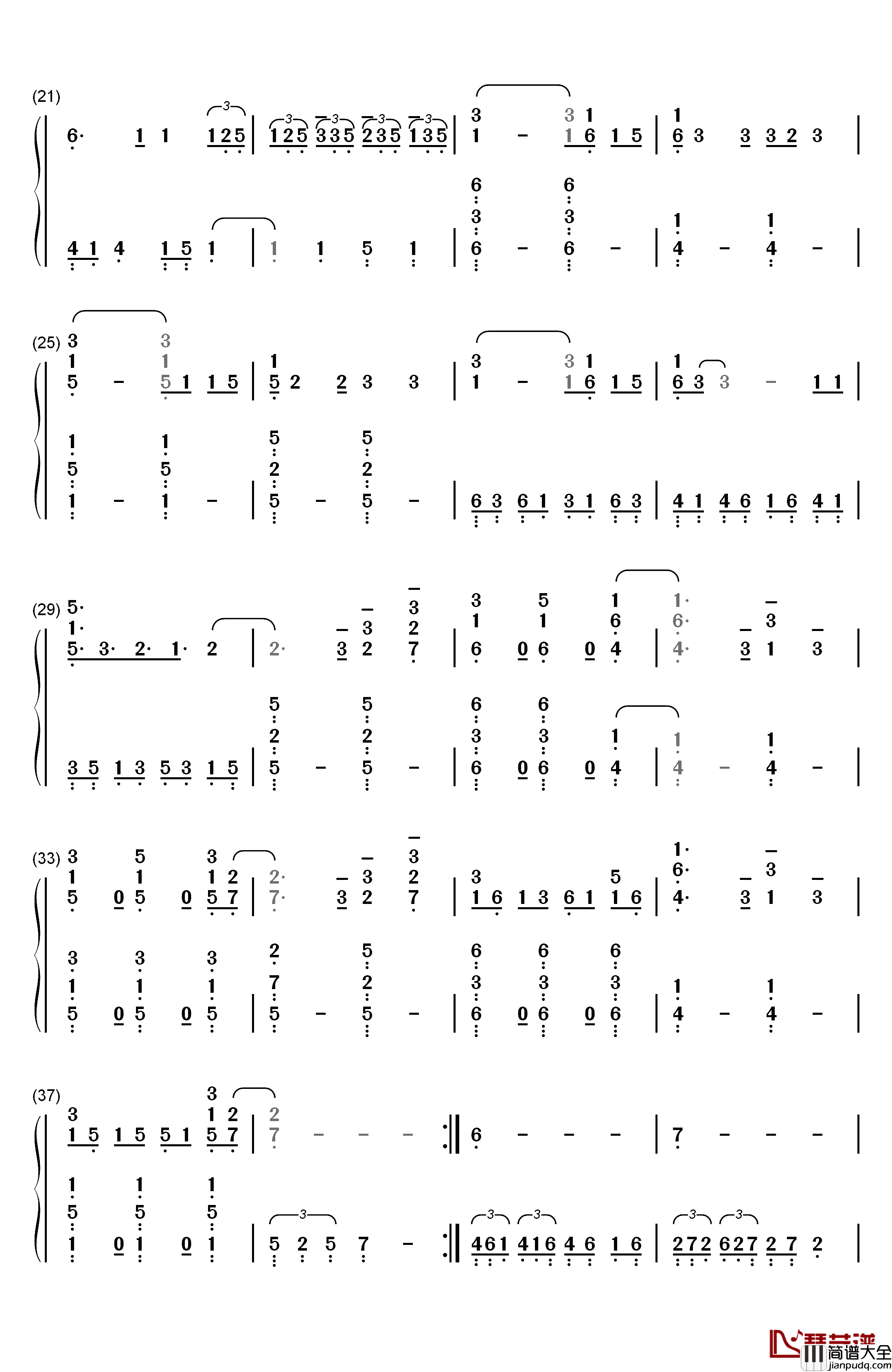 Head_Above_Water钢琴简谱_数字双手_Avril_Lavigne