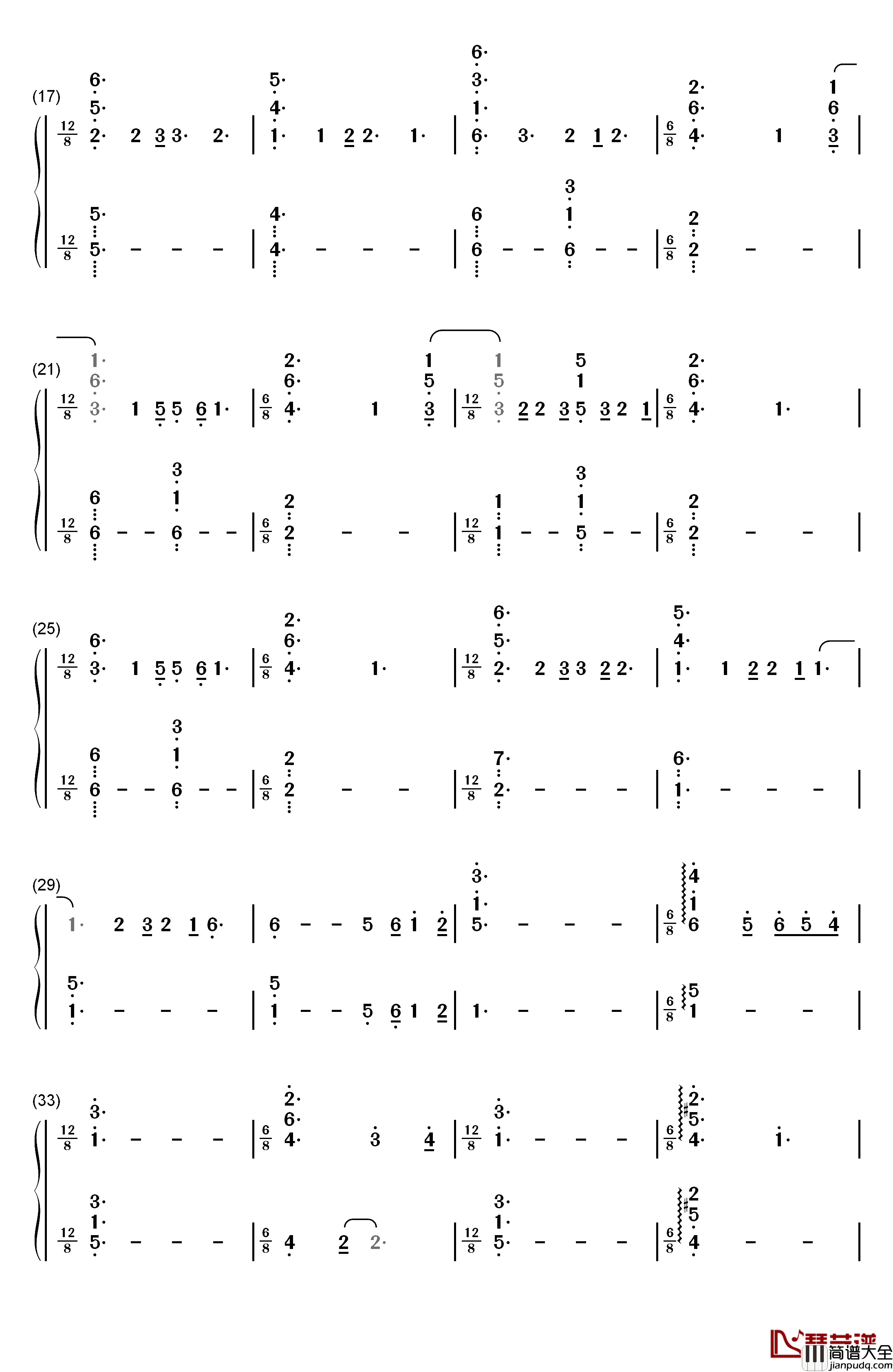 Shape_of_You钢琴简谱_数字双手_Ed_Sheeran
