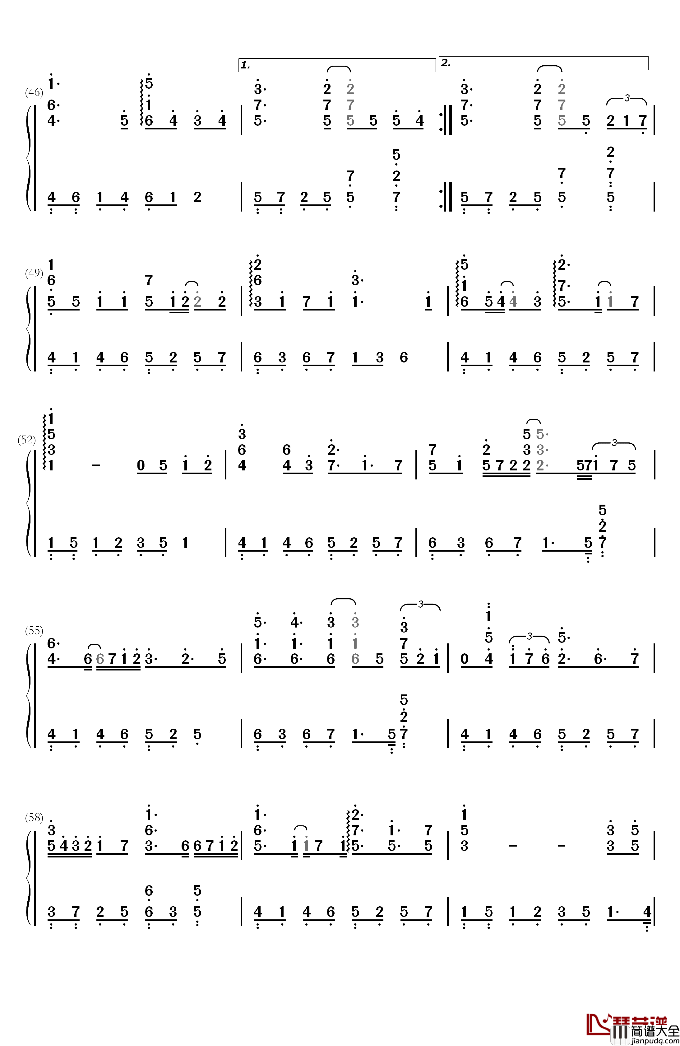 虽然歌声无形钢琴简谱_数字双手_初音ミク