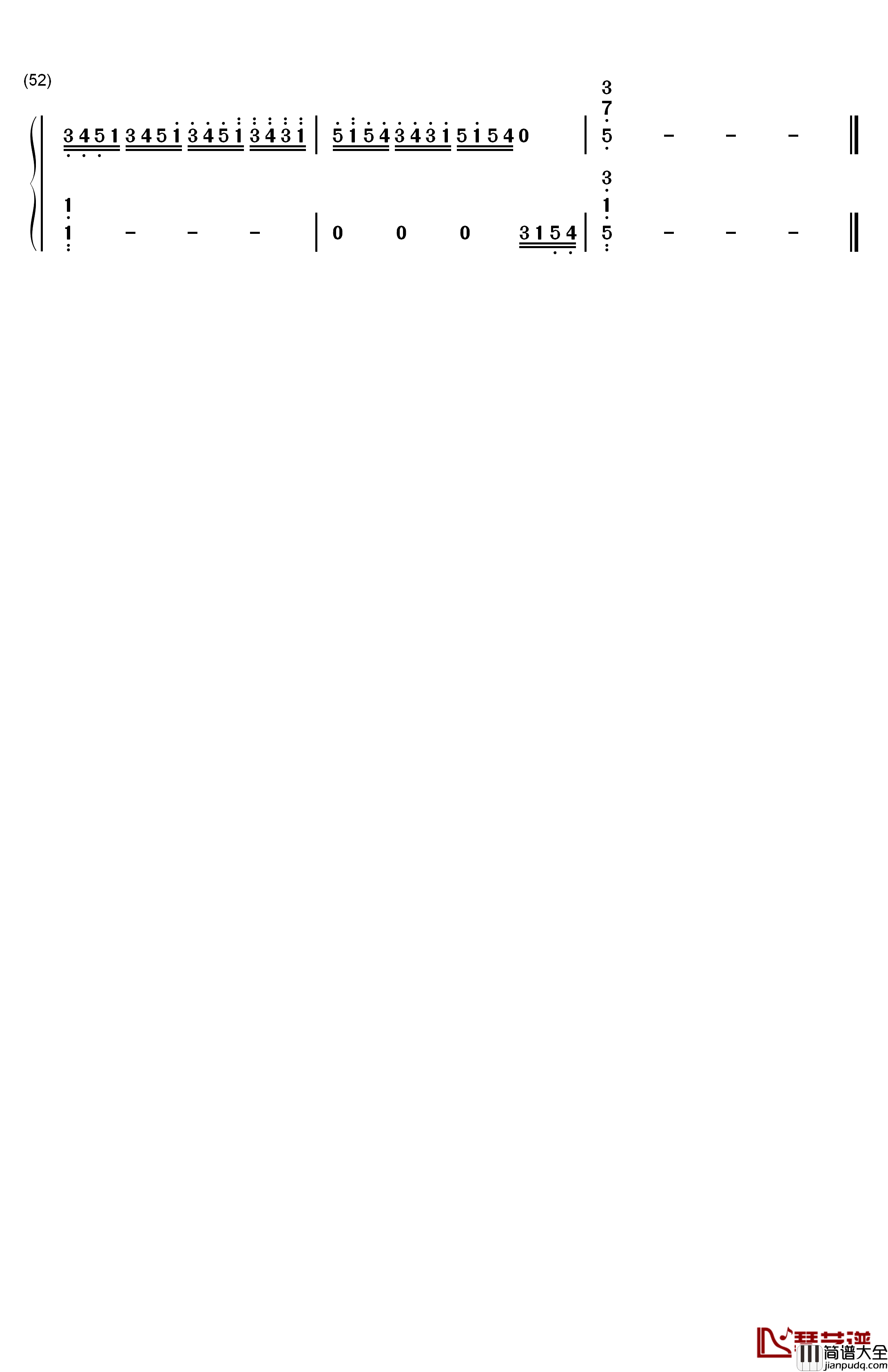 A钢琴简谱_数字双手_Ray