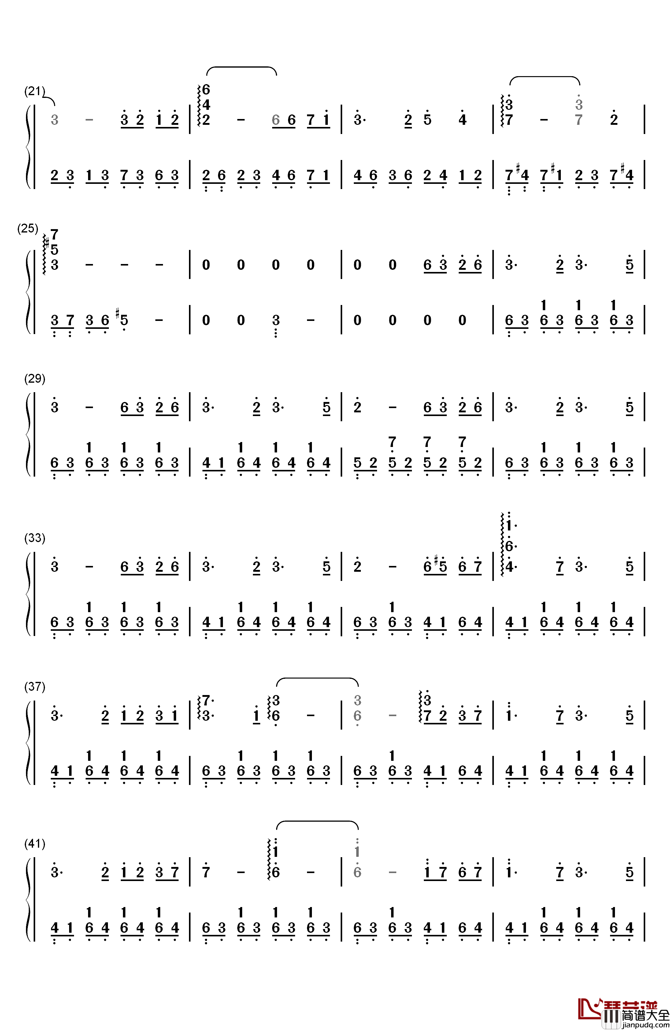 Price_Tag钢琴简谱_数字双手_吴莫愁