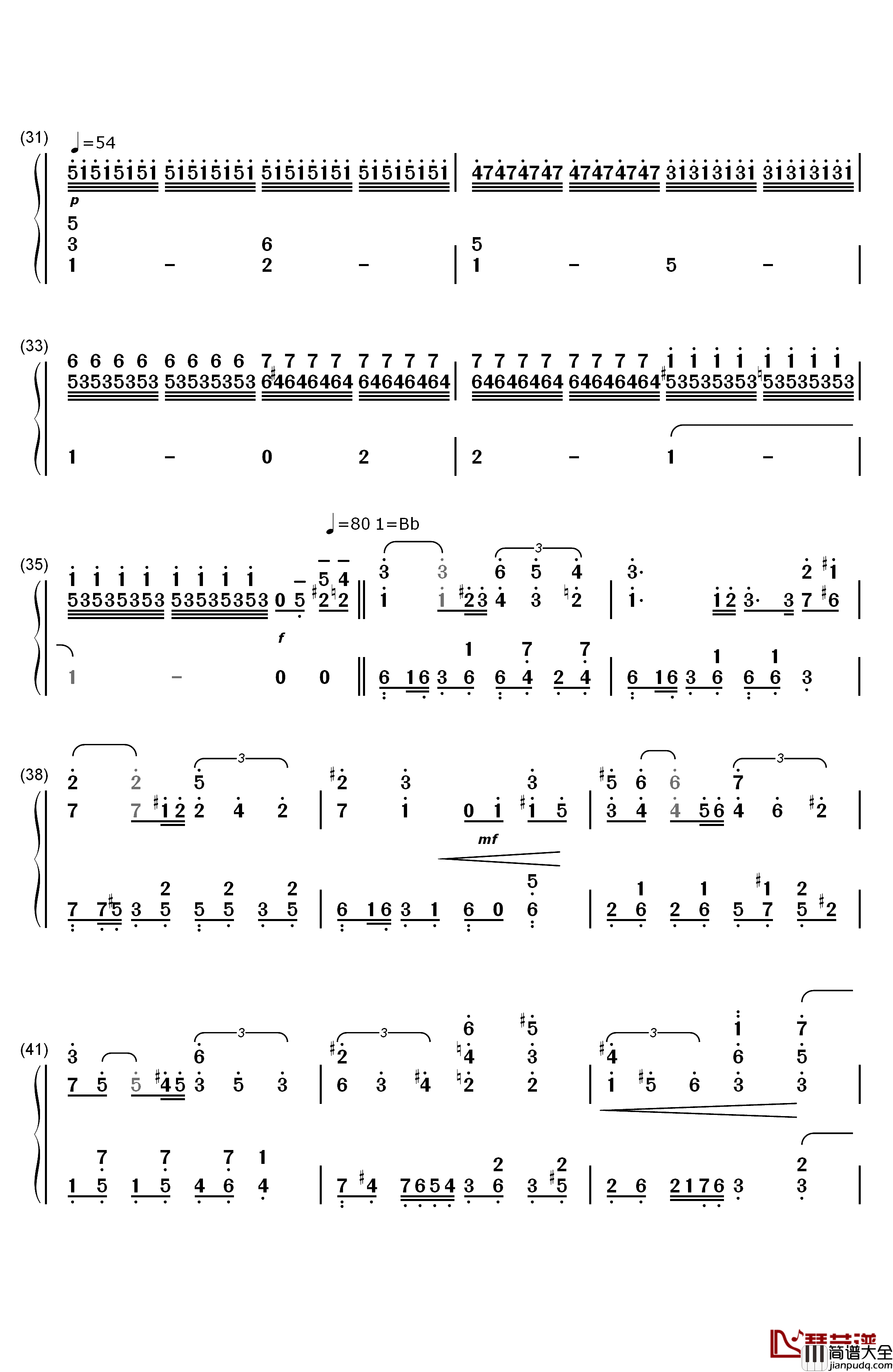 旅路(梦中飞行)钢琴简谱_数字双手_久石让_宫崎骏