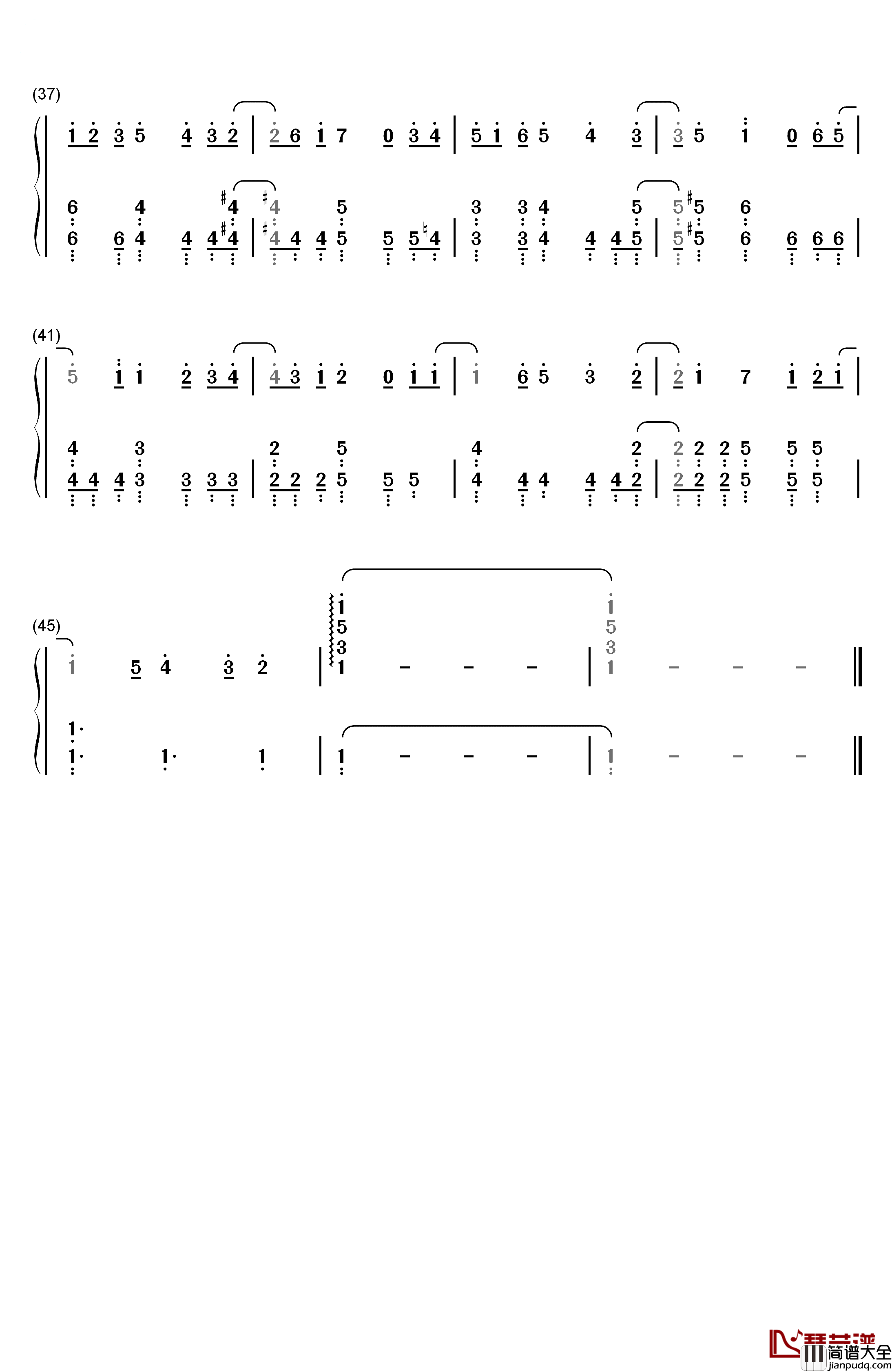 风の声を聴きながら钢琴简谱_数字双手_三月的Phantasia