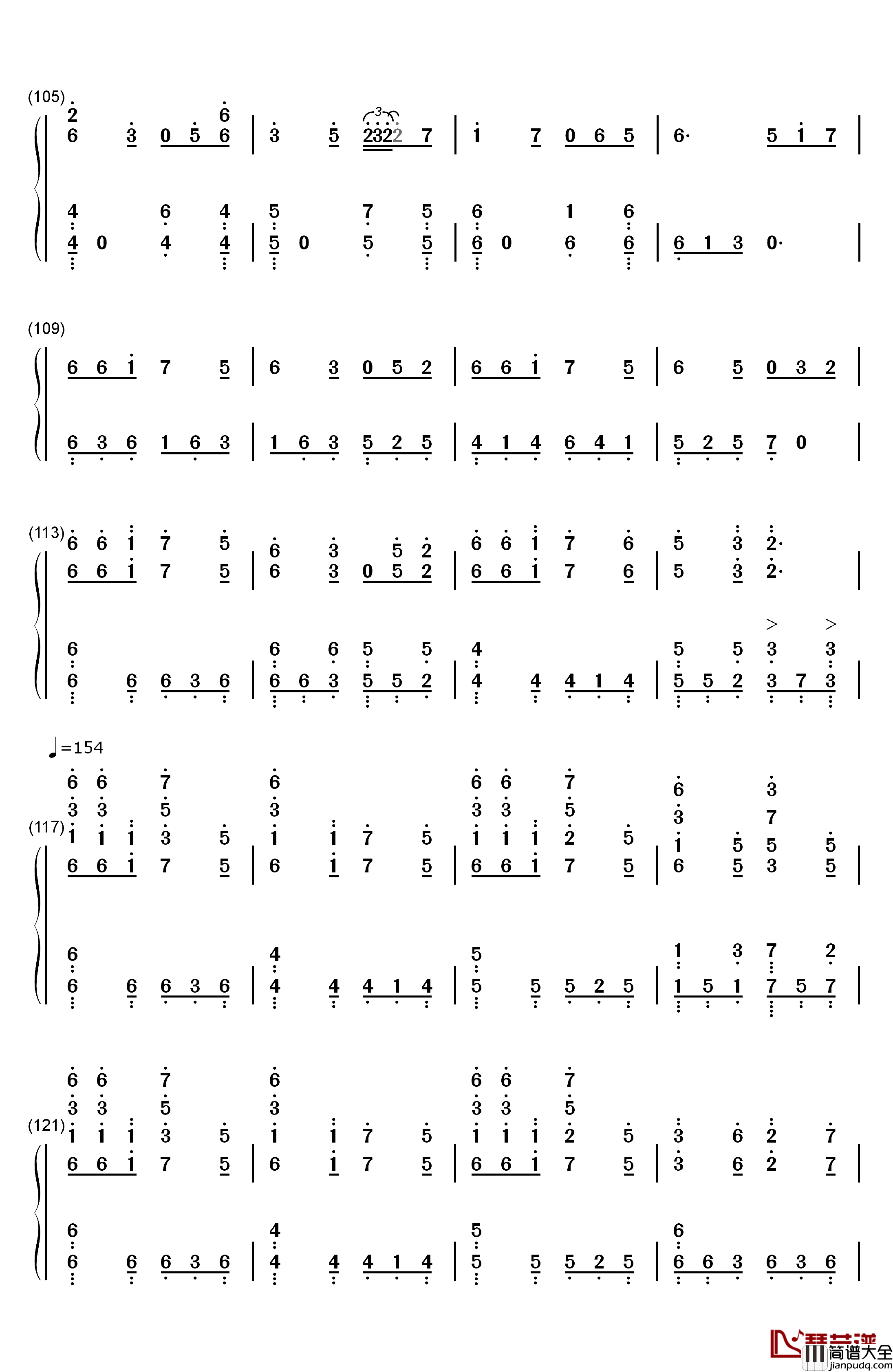 千本樱变奏钢琴简谱_数字双手_初音ミク