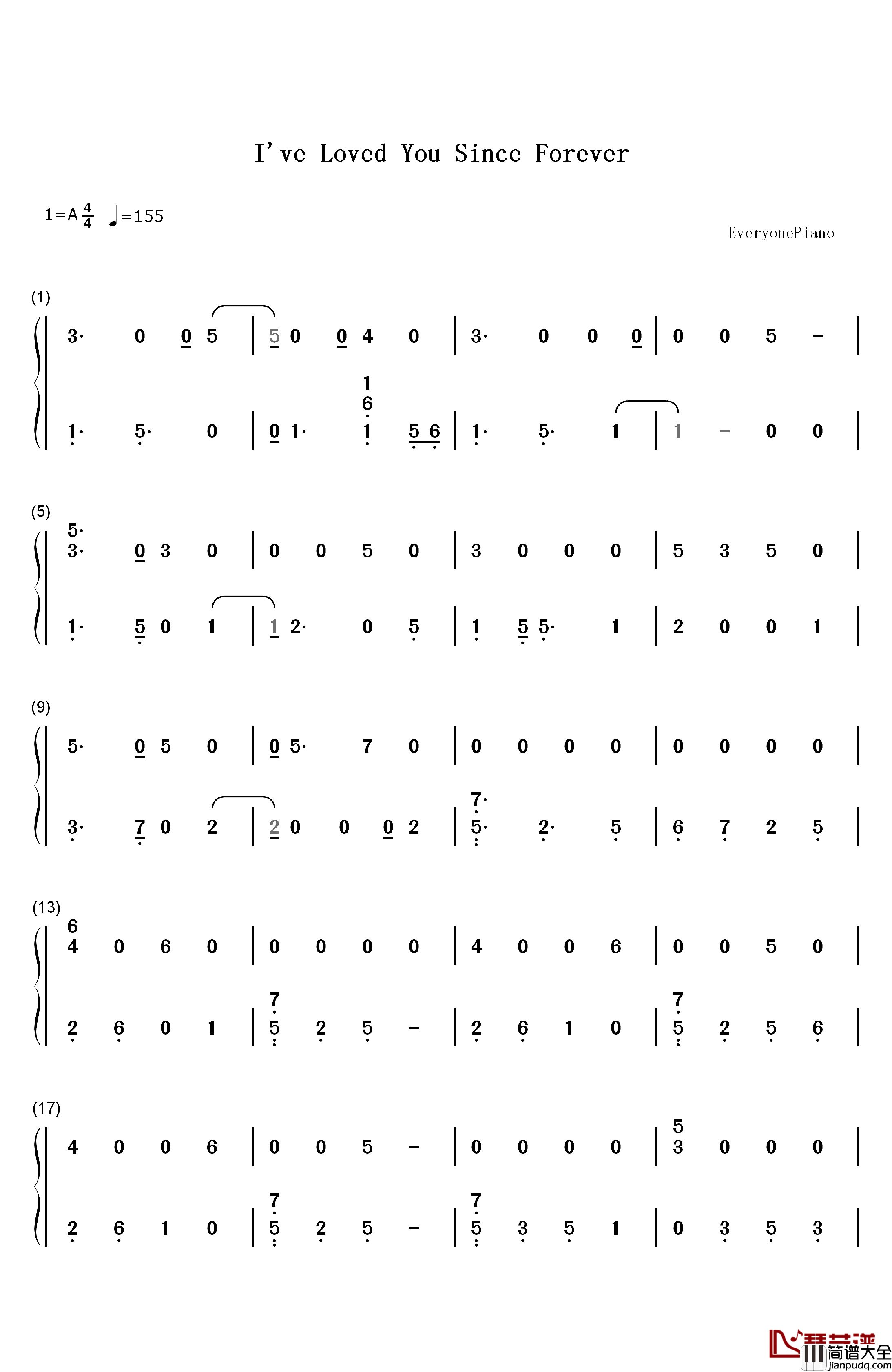 I've_Loved_You_Since_Forever钢琴简谱_数字双手_Kelly_Clarkson