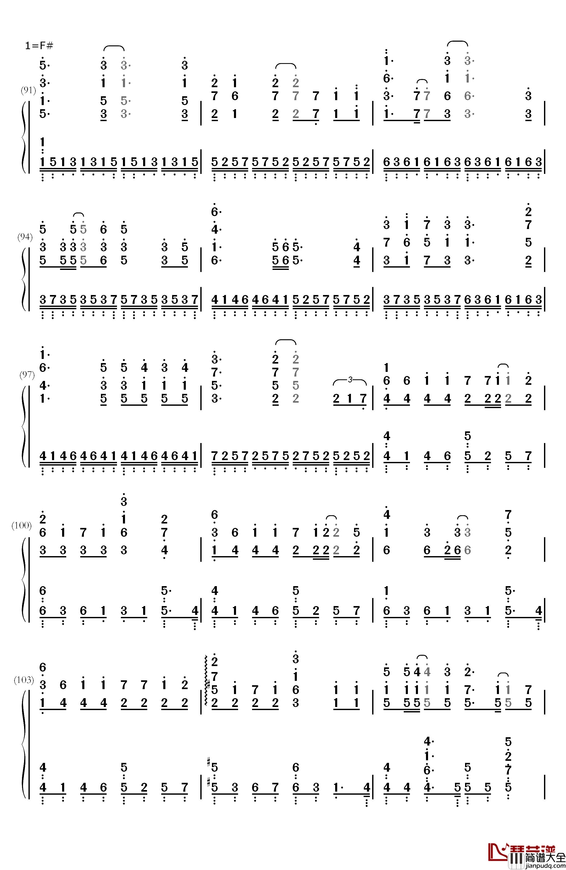 虽然歌声无形钢琴简谱_数字双手_初音ミク