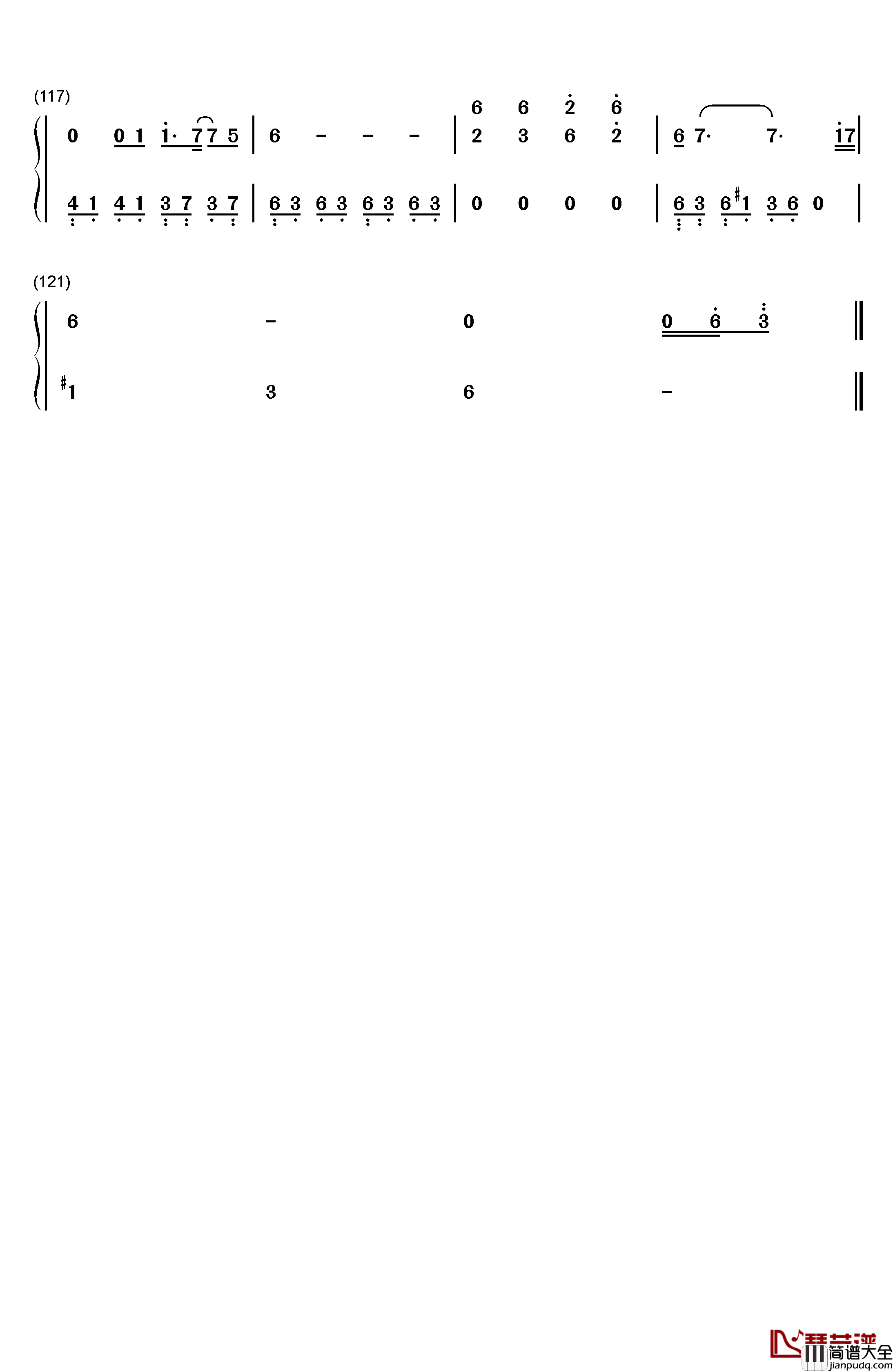 深海少女钢琴简谱_数字双手_东京塔子_RandF