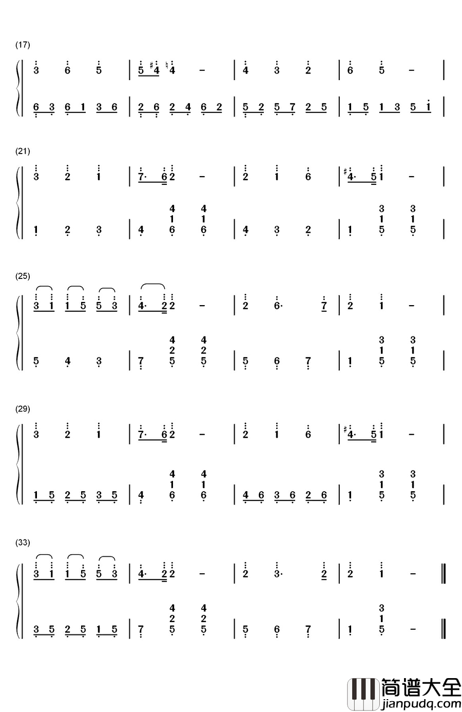 桑塔露琪亚(意大利民歌)钢琴简谱_数字双手_科特劳__Teodoro_Cottrau