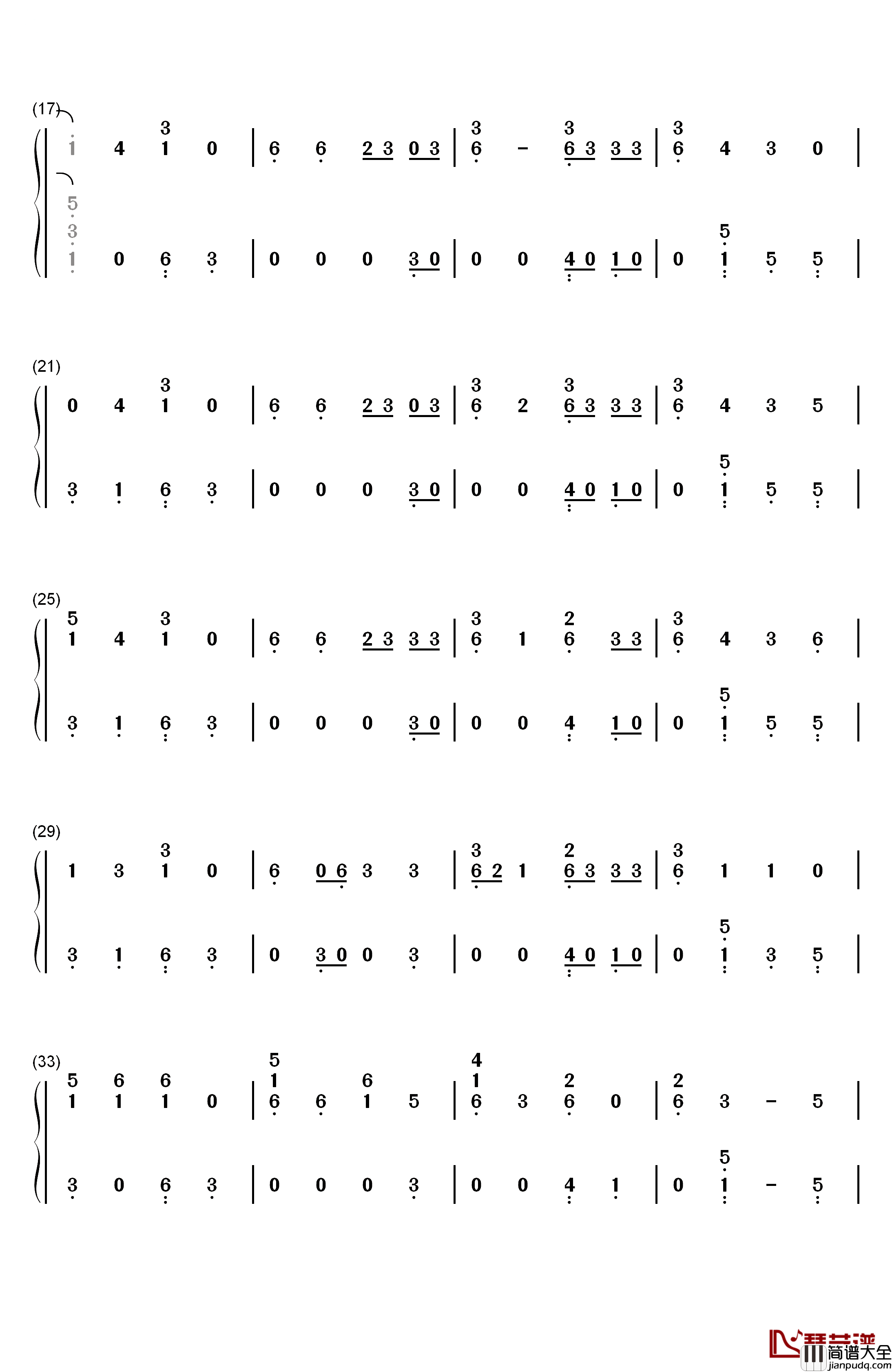 Start_Again钢琴简谱_数字双手_OneRepublic_Logic