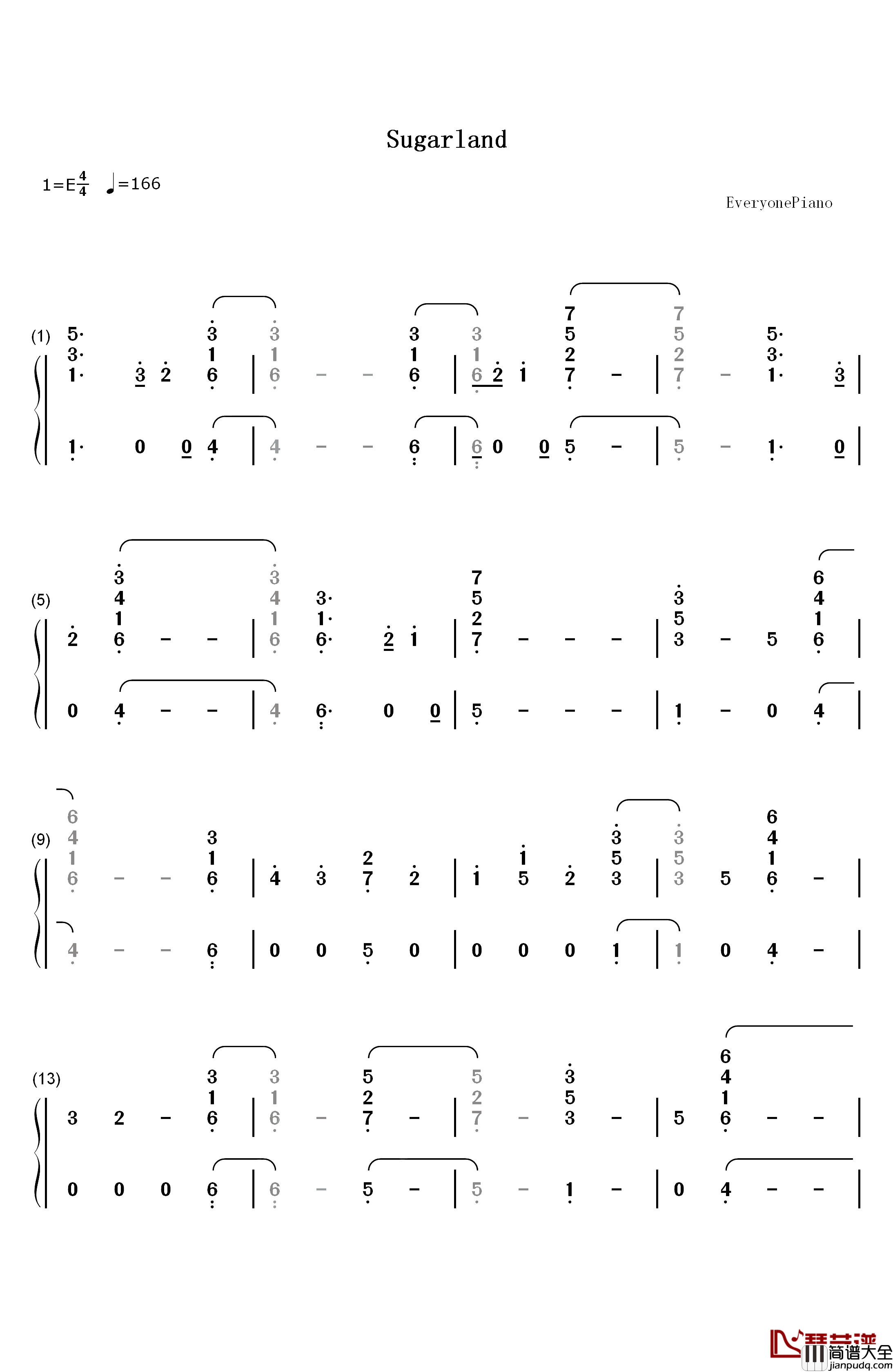 Babe钢琴简谱_数字双手_Sugarland_Taylor_Swift