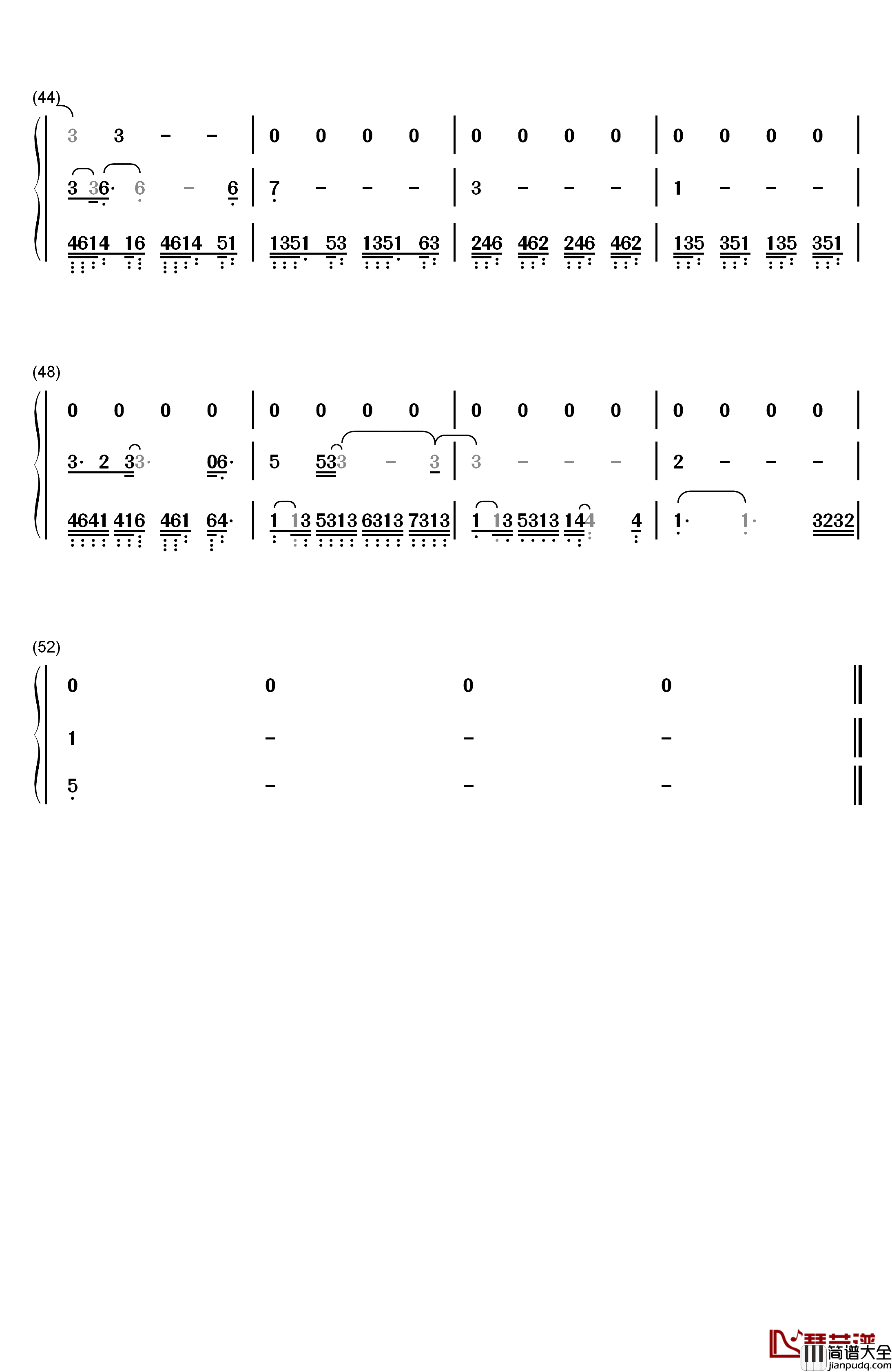 气球钢琴简谱_数字双手_许哲佩