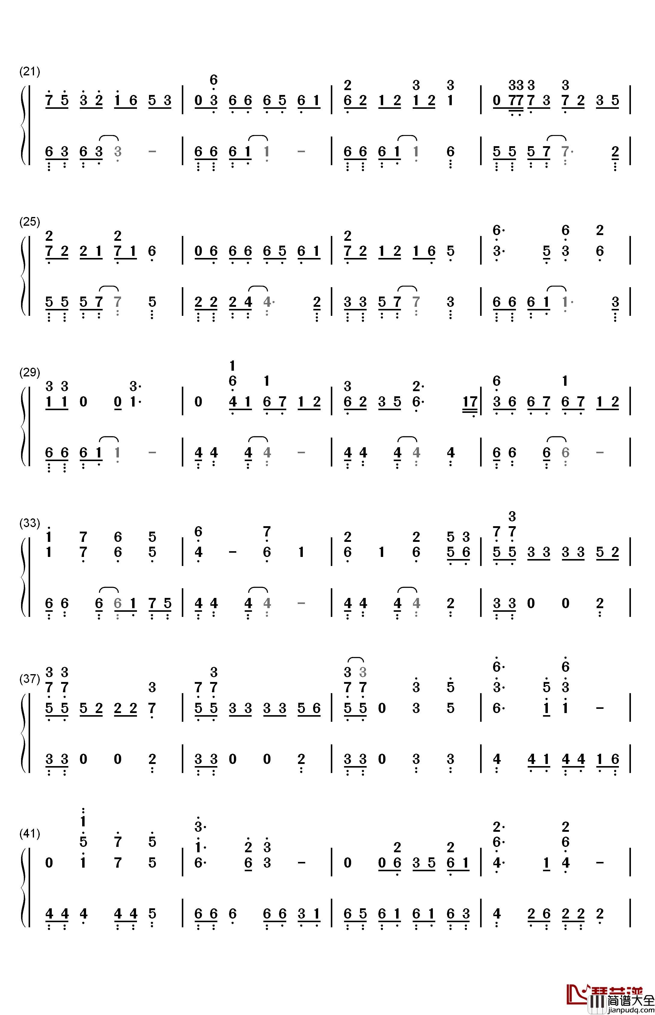 加賀岬钢琴简谱_数字双手_井口裕香