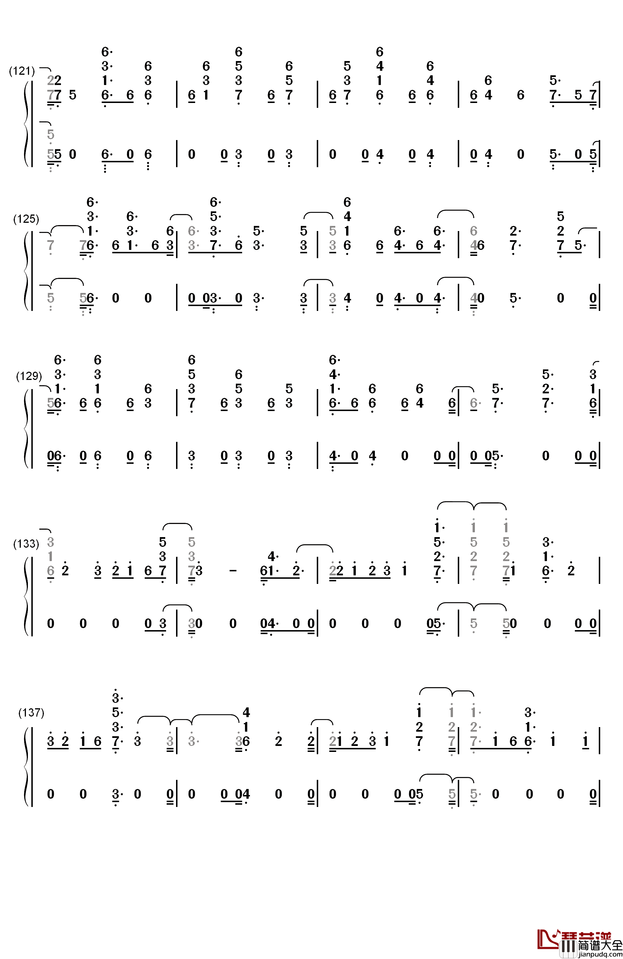 Anpanman钢琴简谱_数字双手_防弹少年团