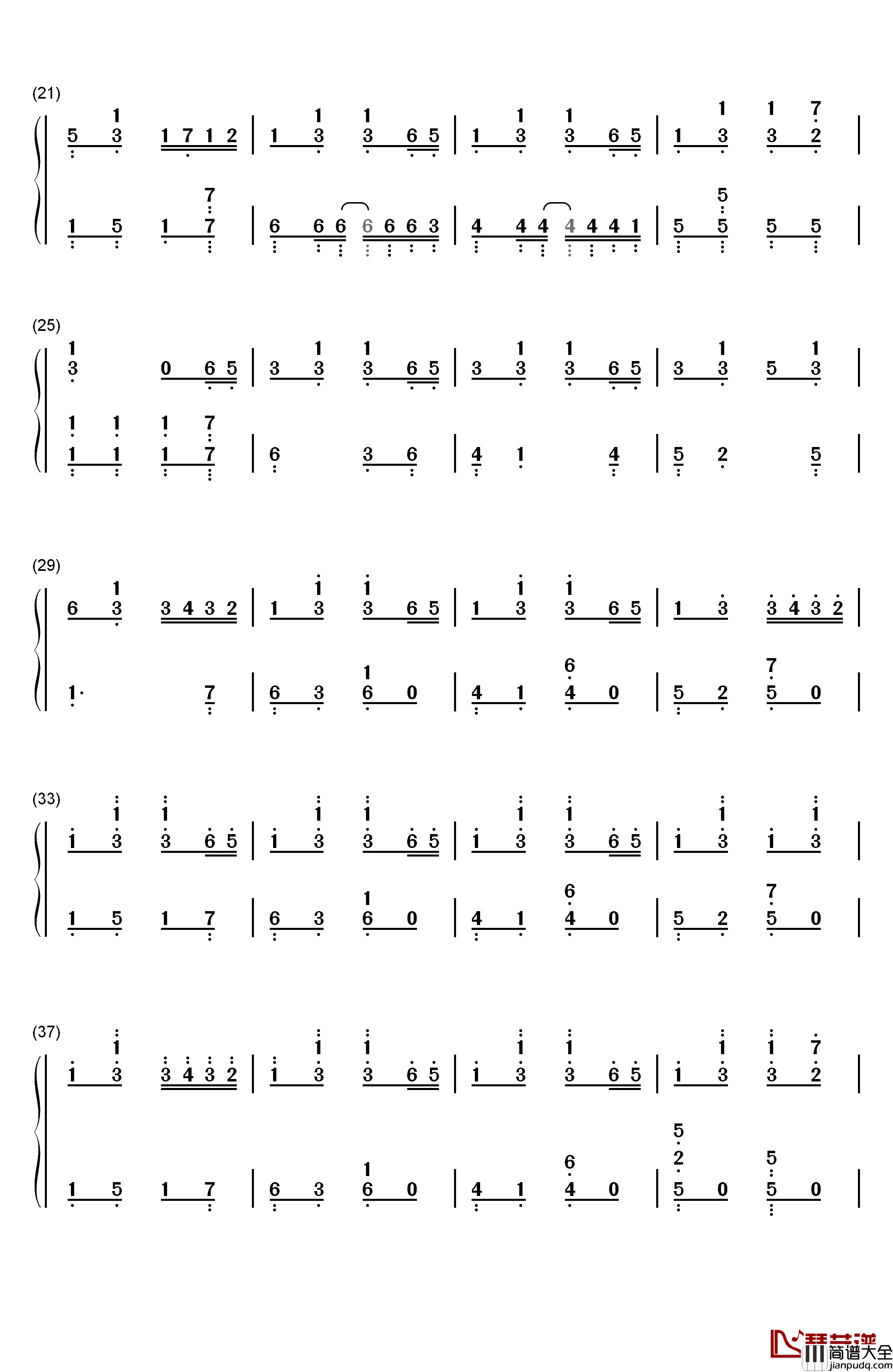 ねこふんじゃった钢琴简谱_数字双手_未知
