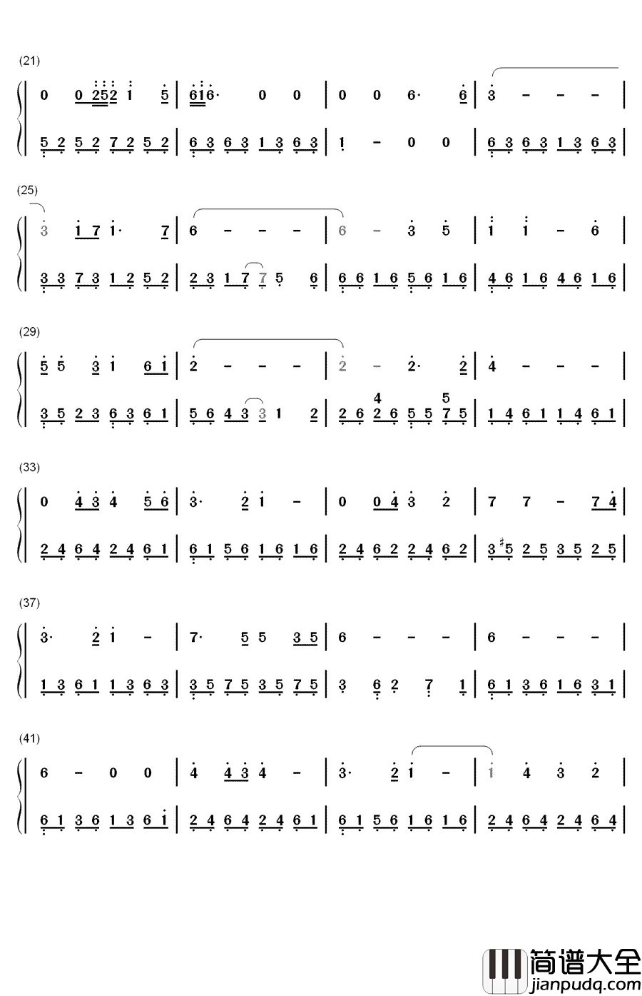 倩女幽魂钢琴简谱_数字双手_张国荣