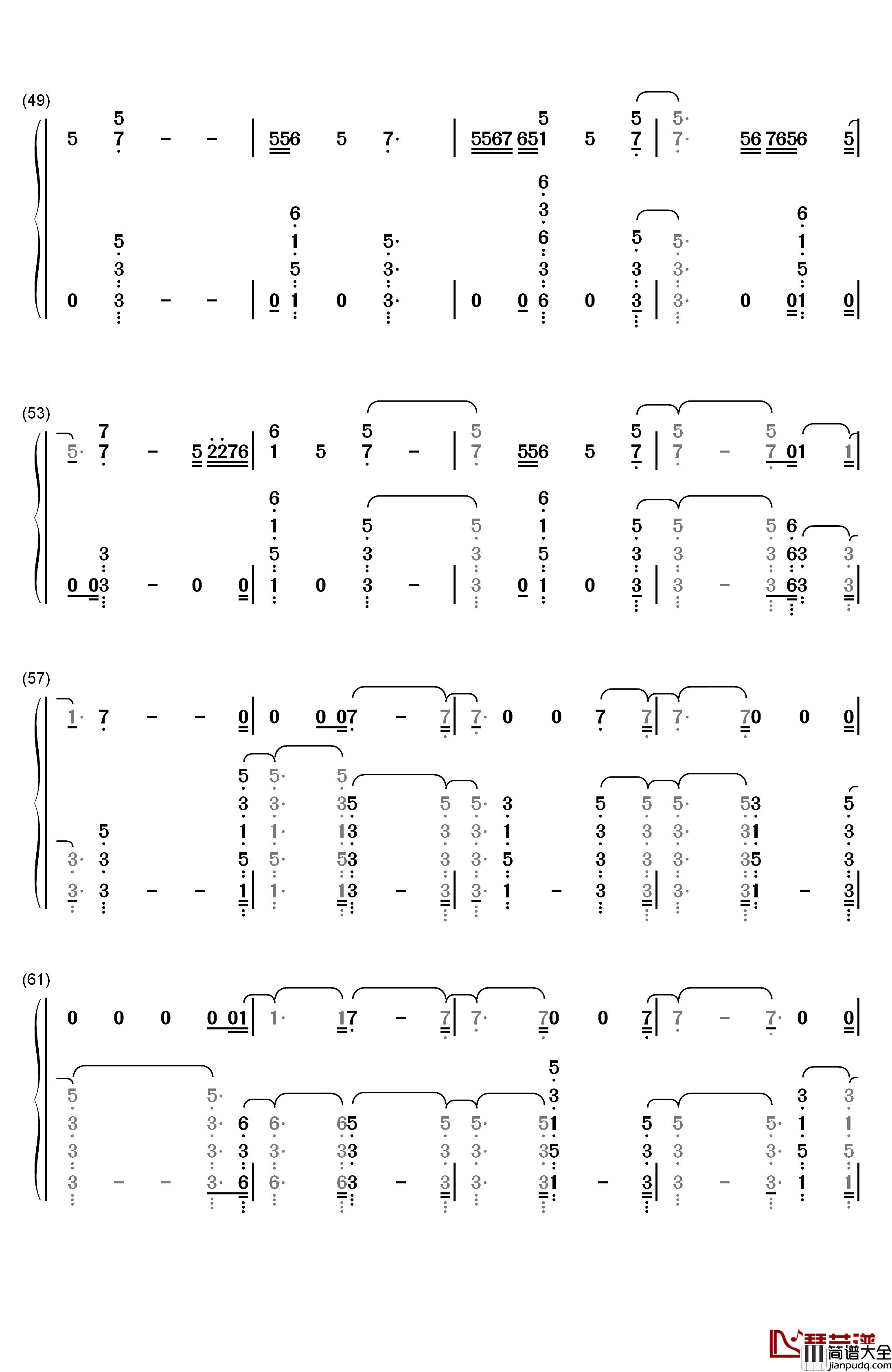 Let_You_Down钢琴简谱_数字双手_NF