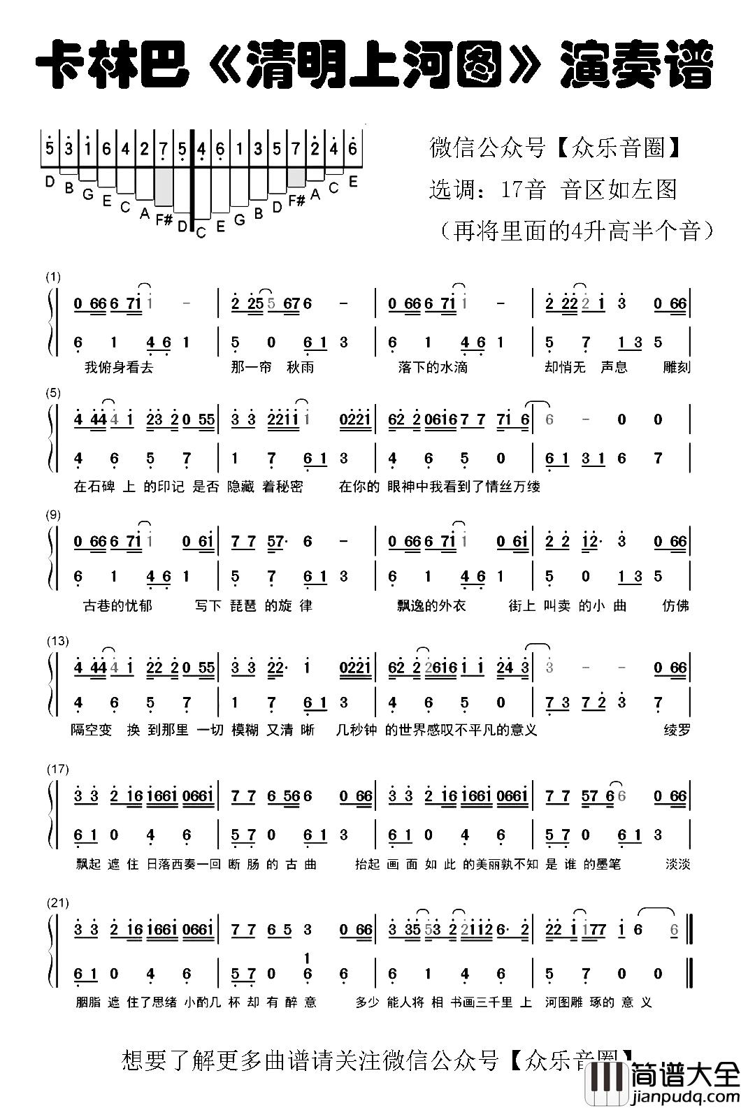 清明上河图简谱_李玉刚演唱