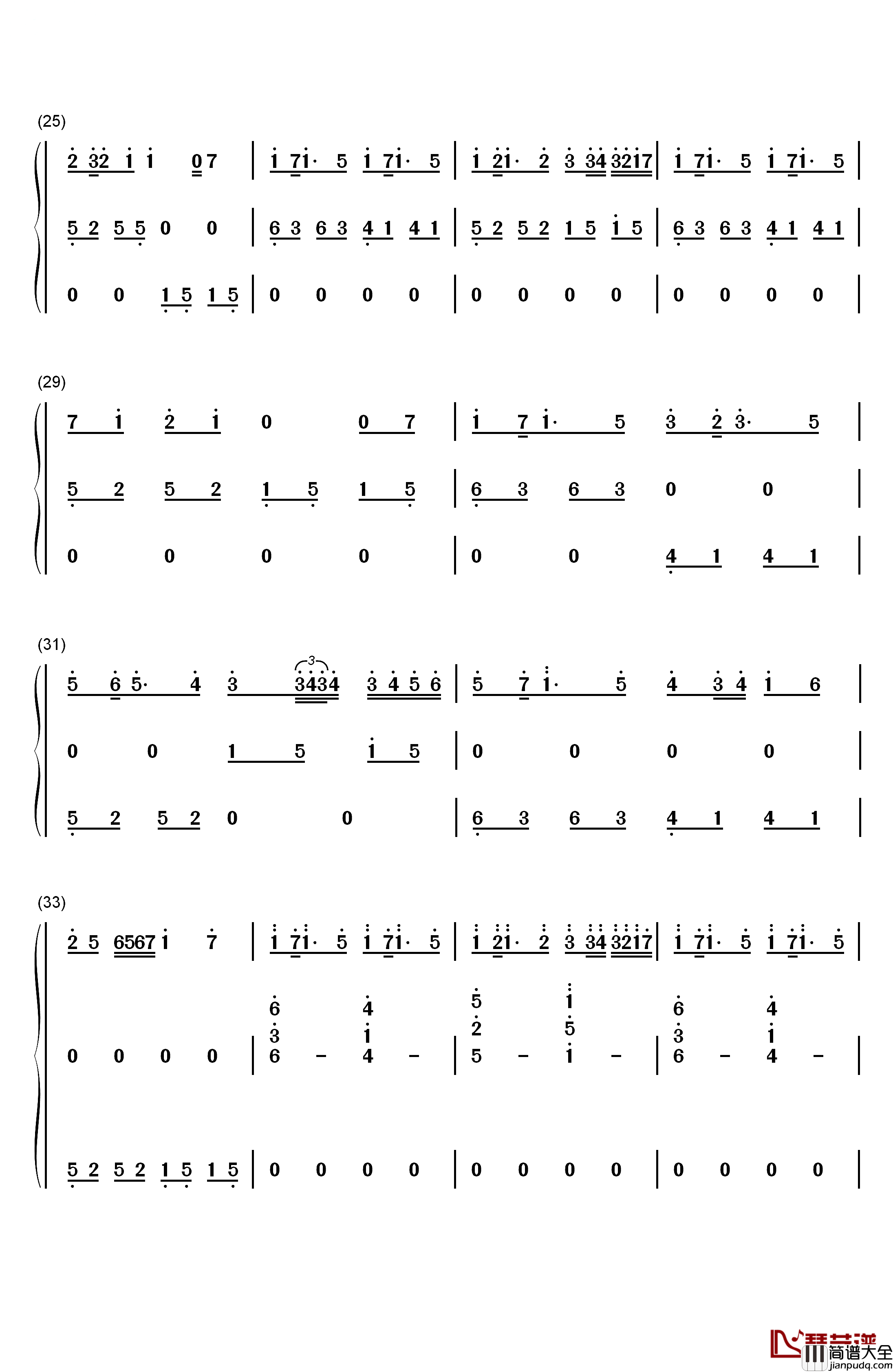 夕月奏钢琴简谱_数字双手_夕月奏