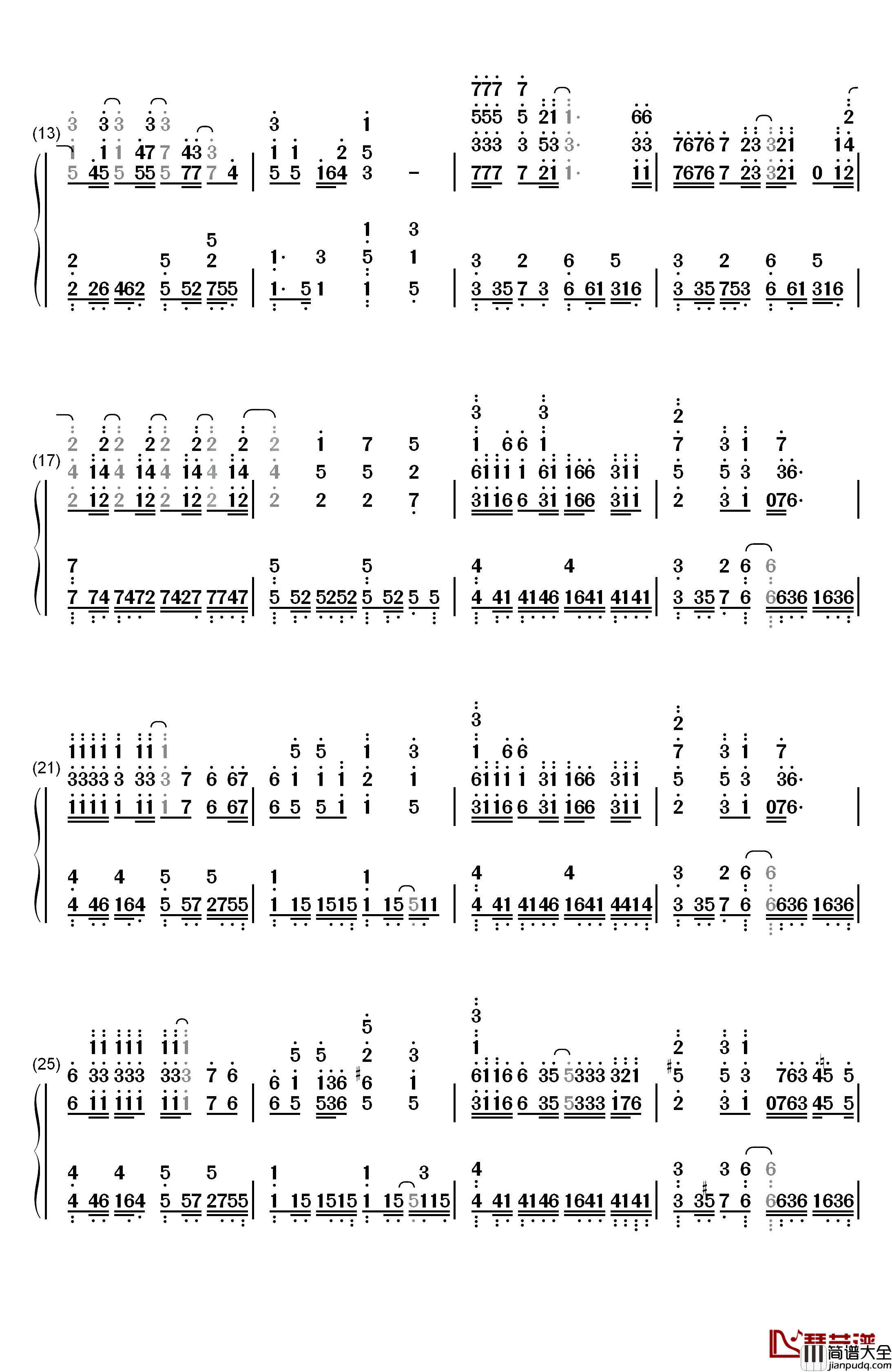 ラブソング钢琴简谱_数字双手_石见舞菜香