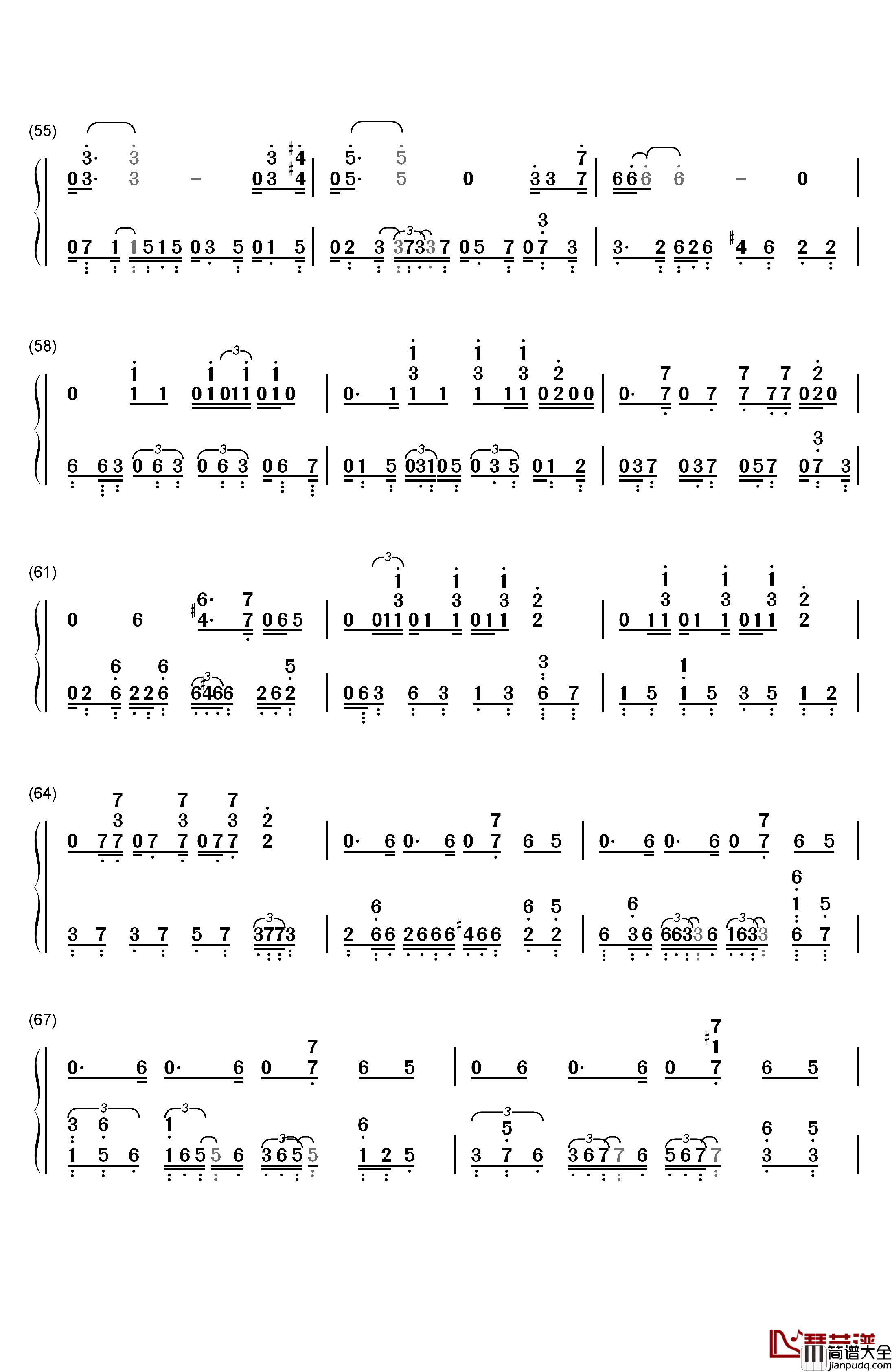 Get_Lucky钢琴简谱_数字双手_Daft_Punk