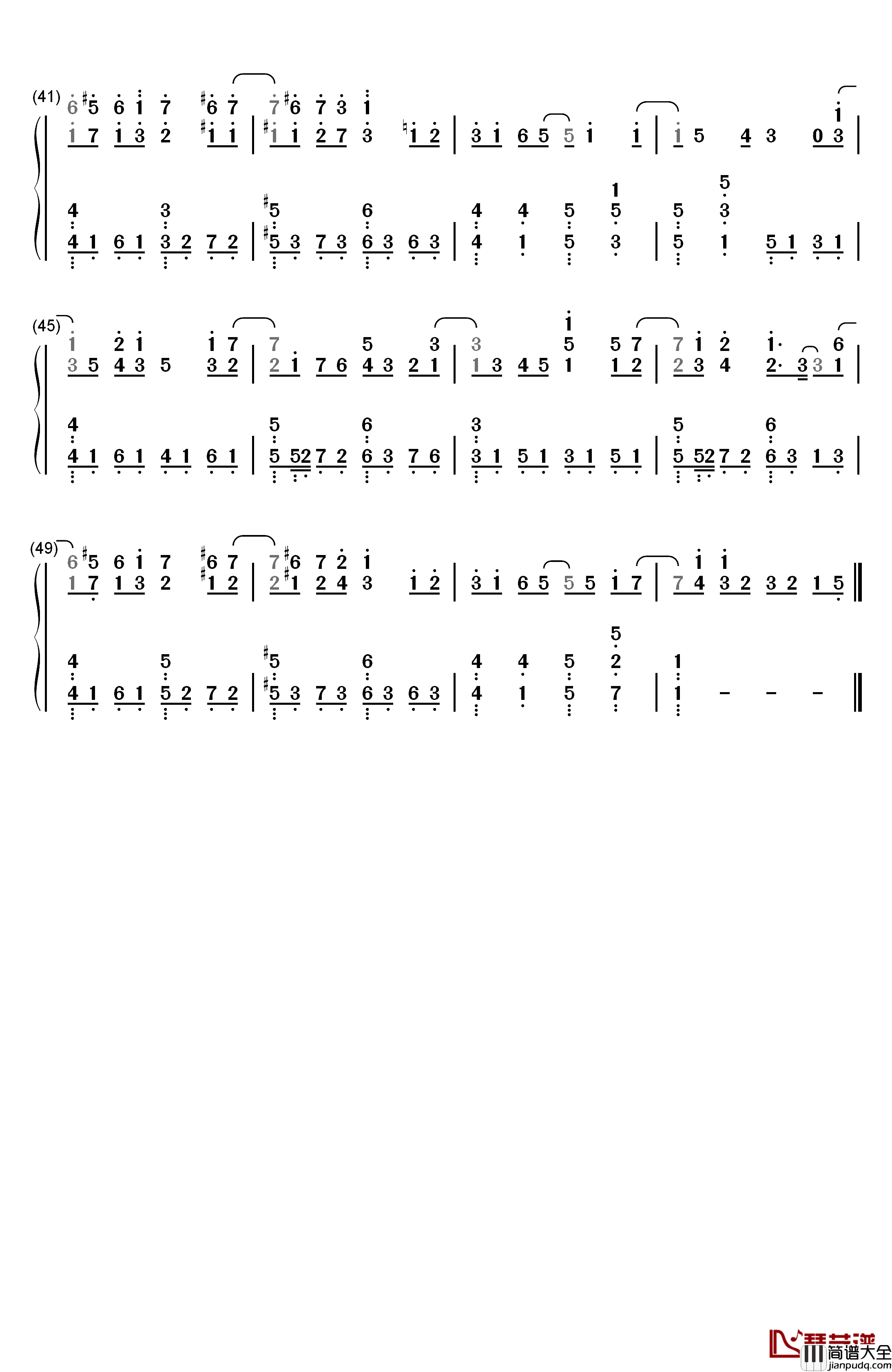 Ray钢琴简谱_数字双手_Bump_of_Chicken_&_初音ミク