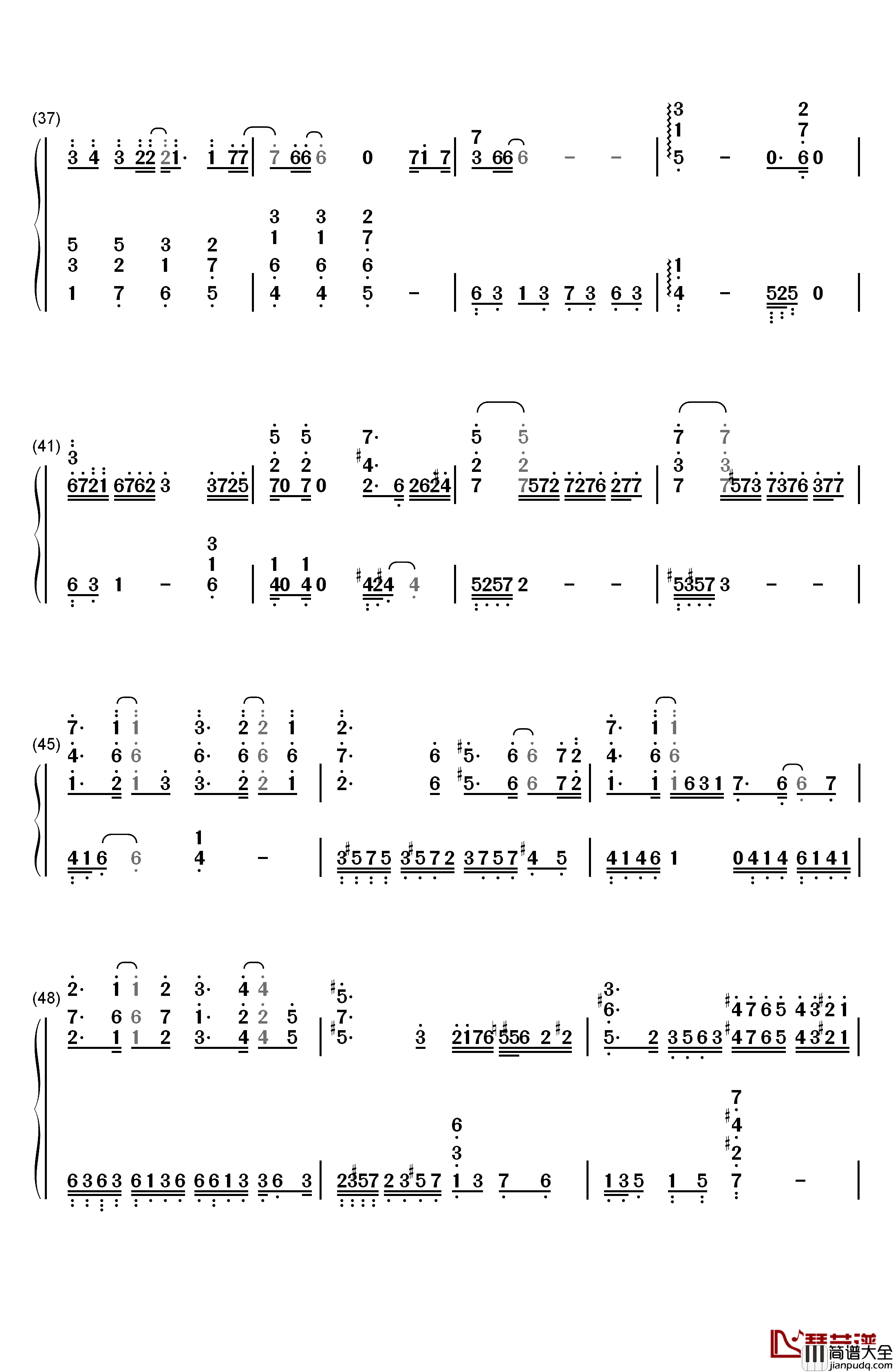 Crucify_My_Love钢琴简谱_数字双手_X_Japan
