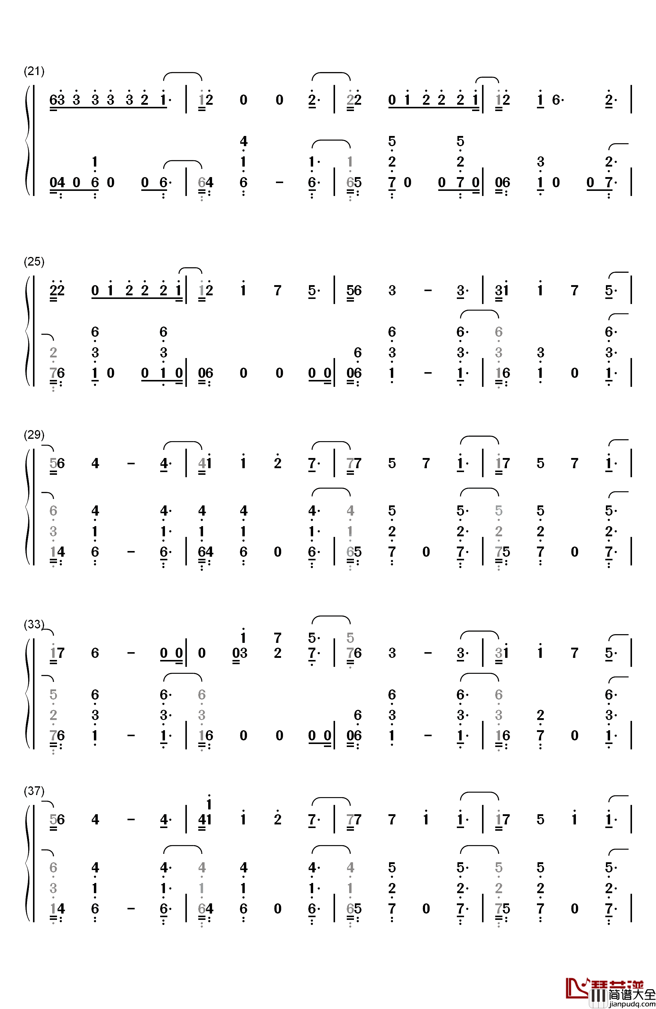 Sin_Pijama钢琴简谱_数字双手_Becky_G_Natti_Natasha