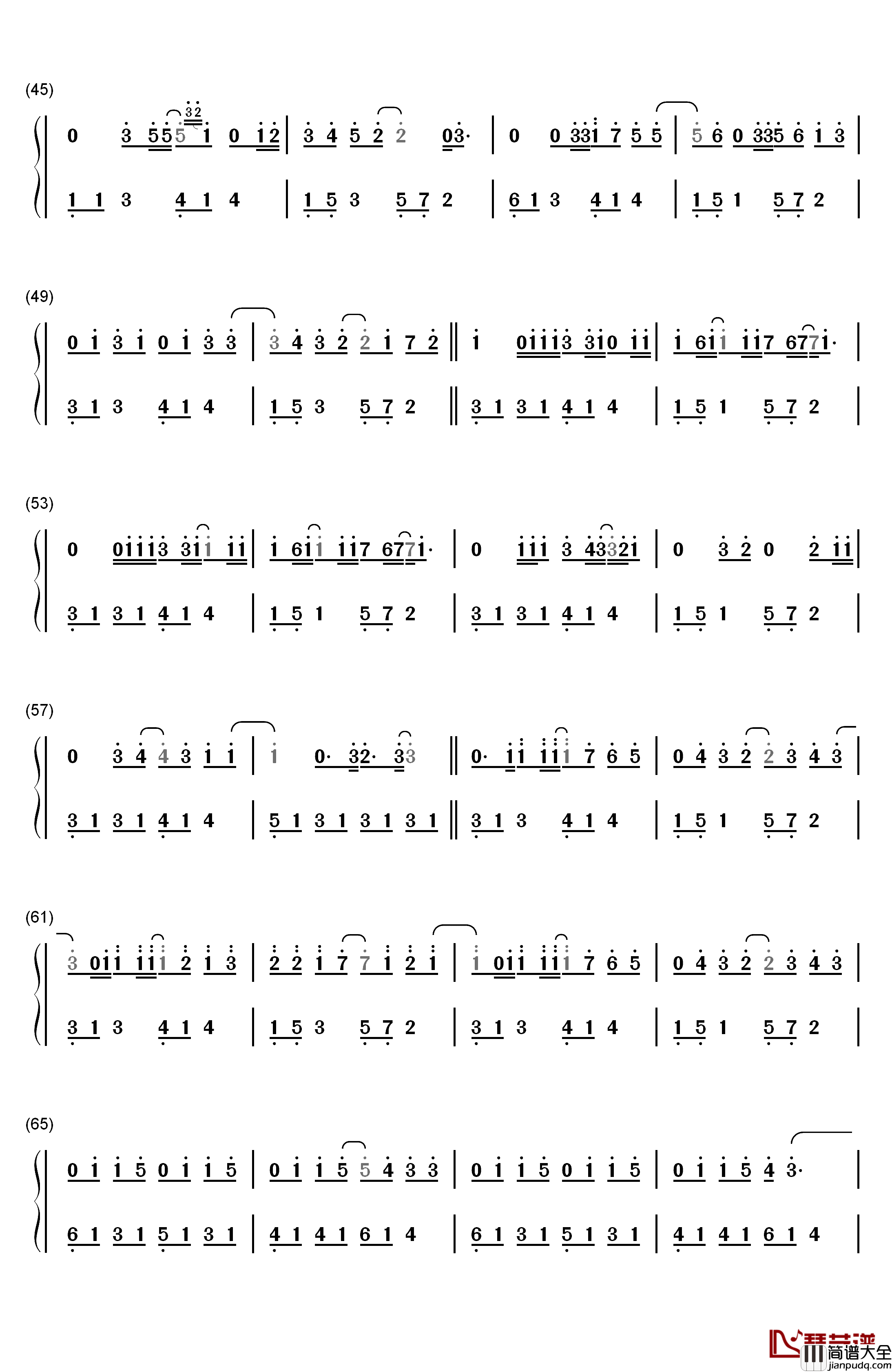 逆时光的浪钢琴简谱_数字双手_Bii毕书尽