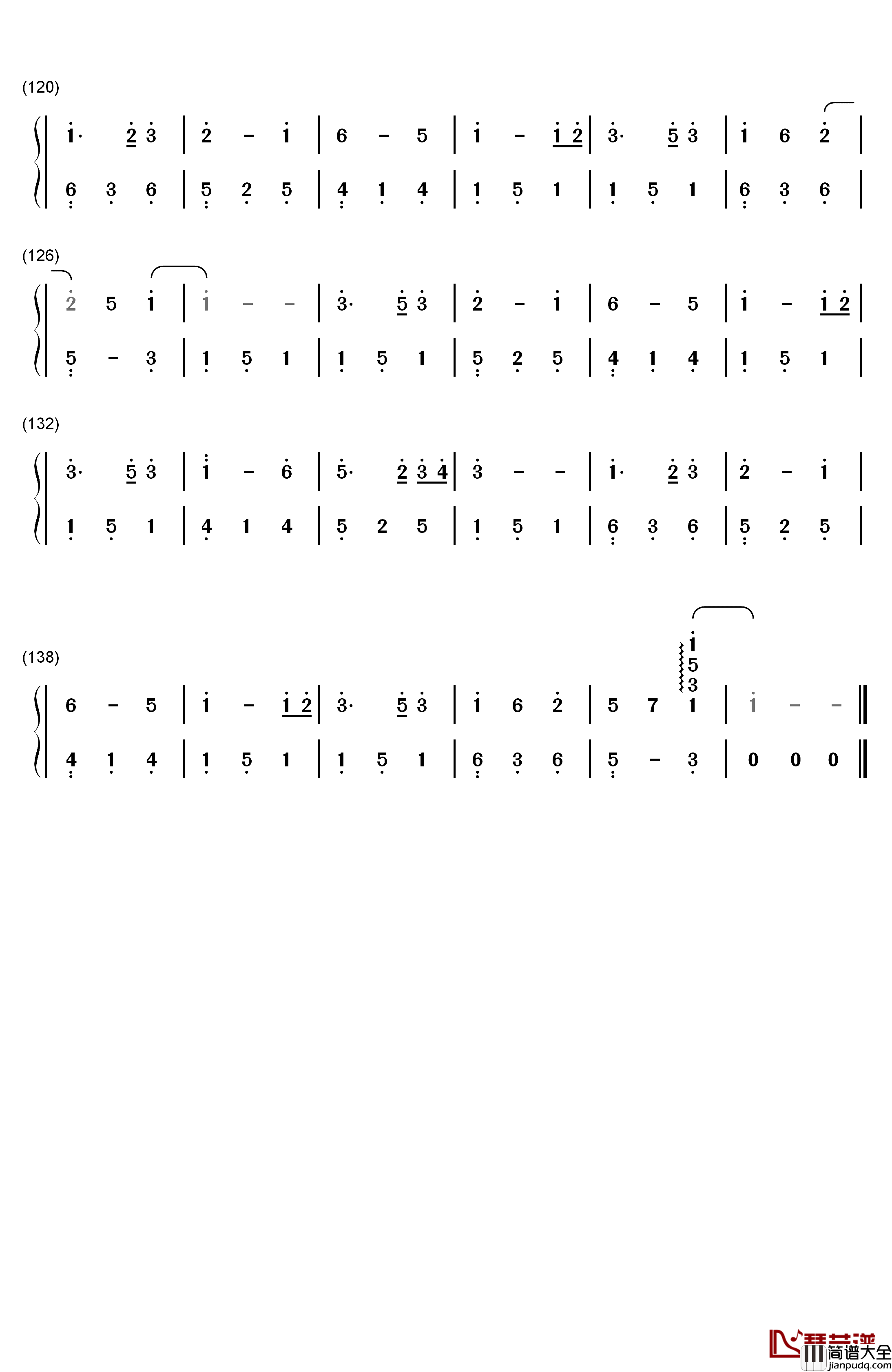 月光水岸钢琴简谱_数字双手_班得瑞