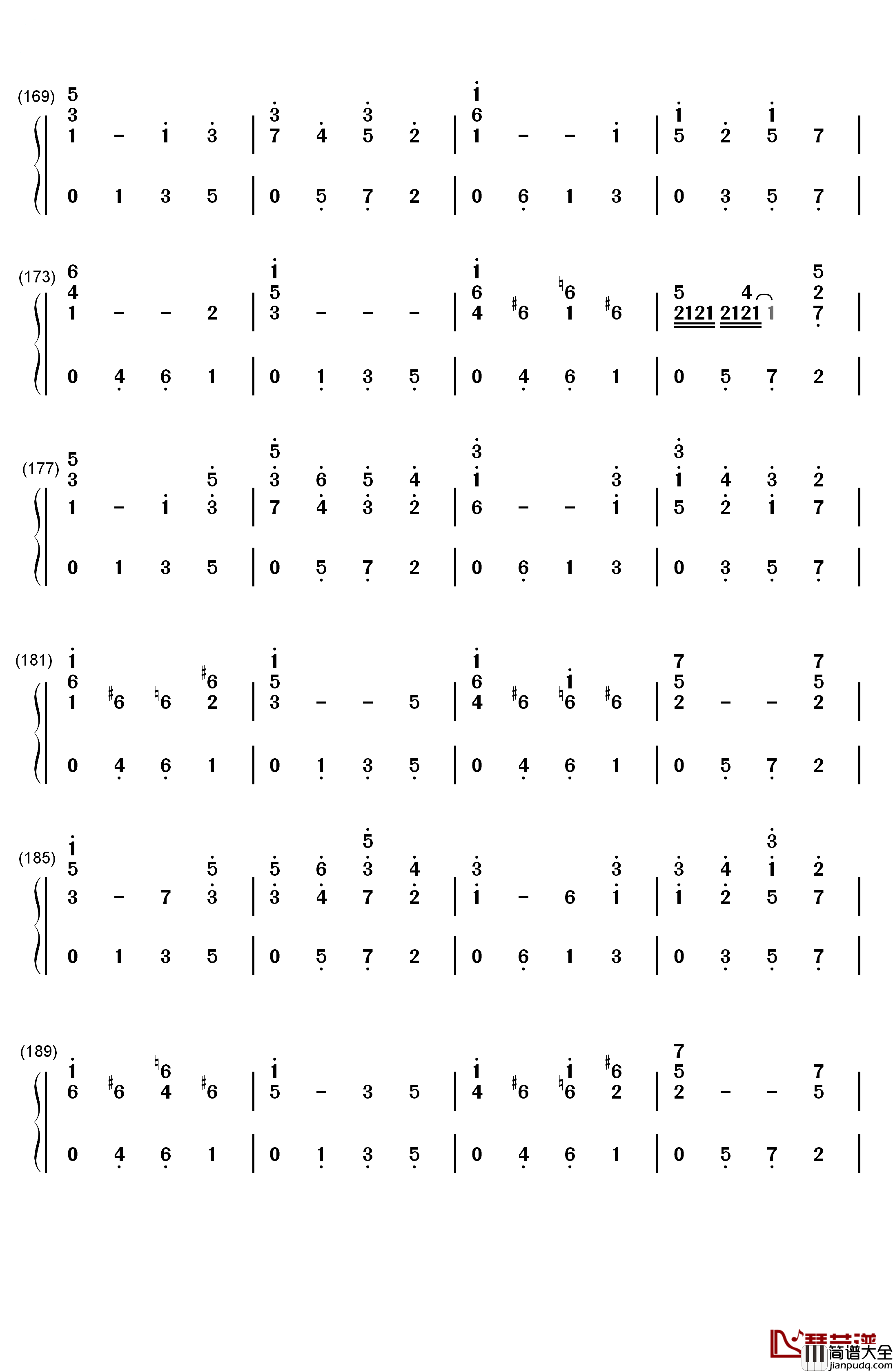 D大调卡农原版钢琴简谱_数字双手_约翰·帕赫贝尔
