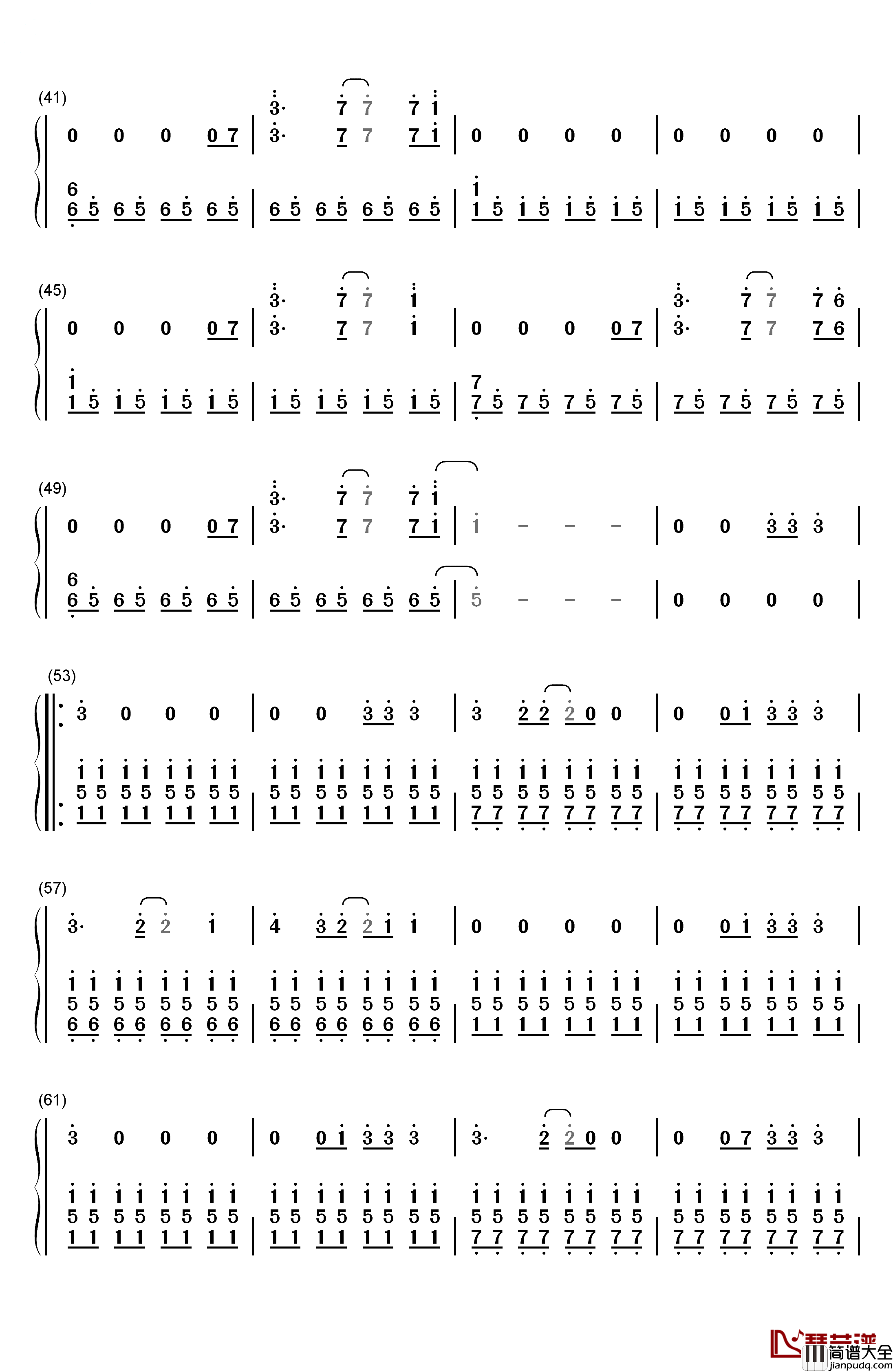 Chasing_Cars_伴奏钢琴简谱_数字双手_Snow_Patrol