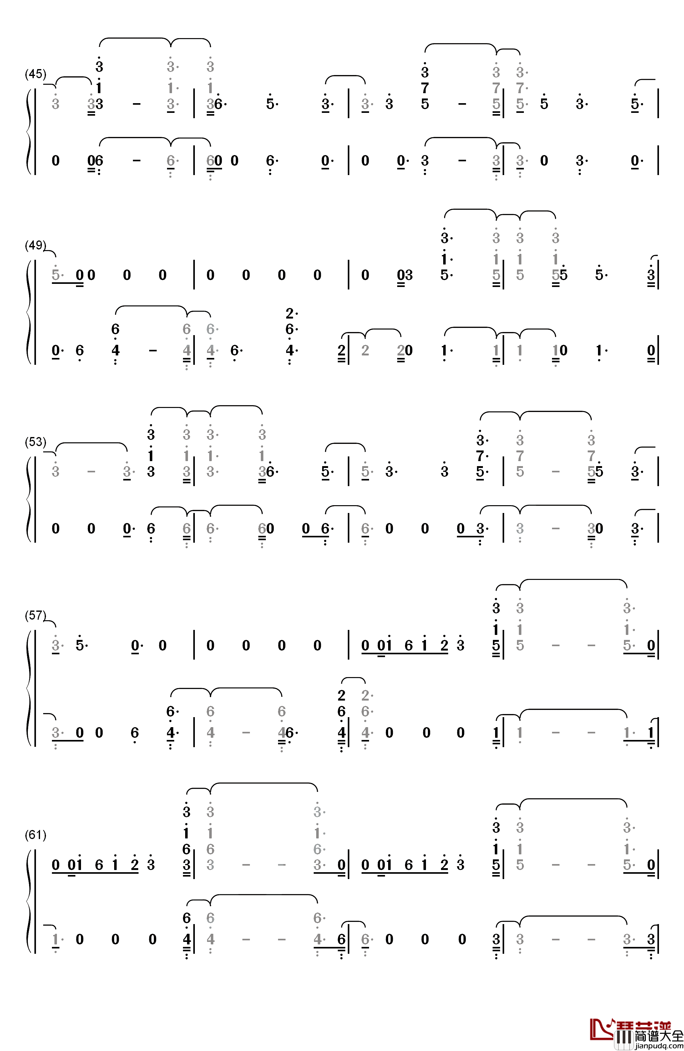 Yeah_Right钢琴简谱_数字双手_Joji