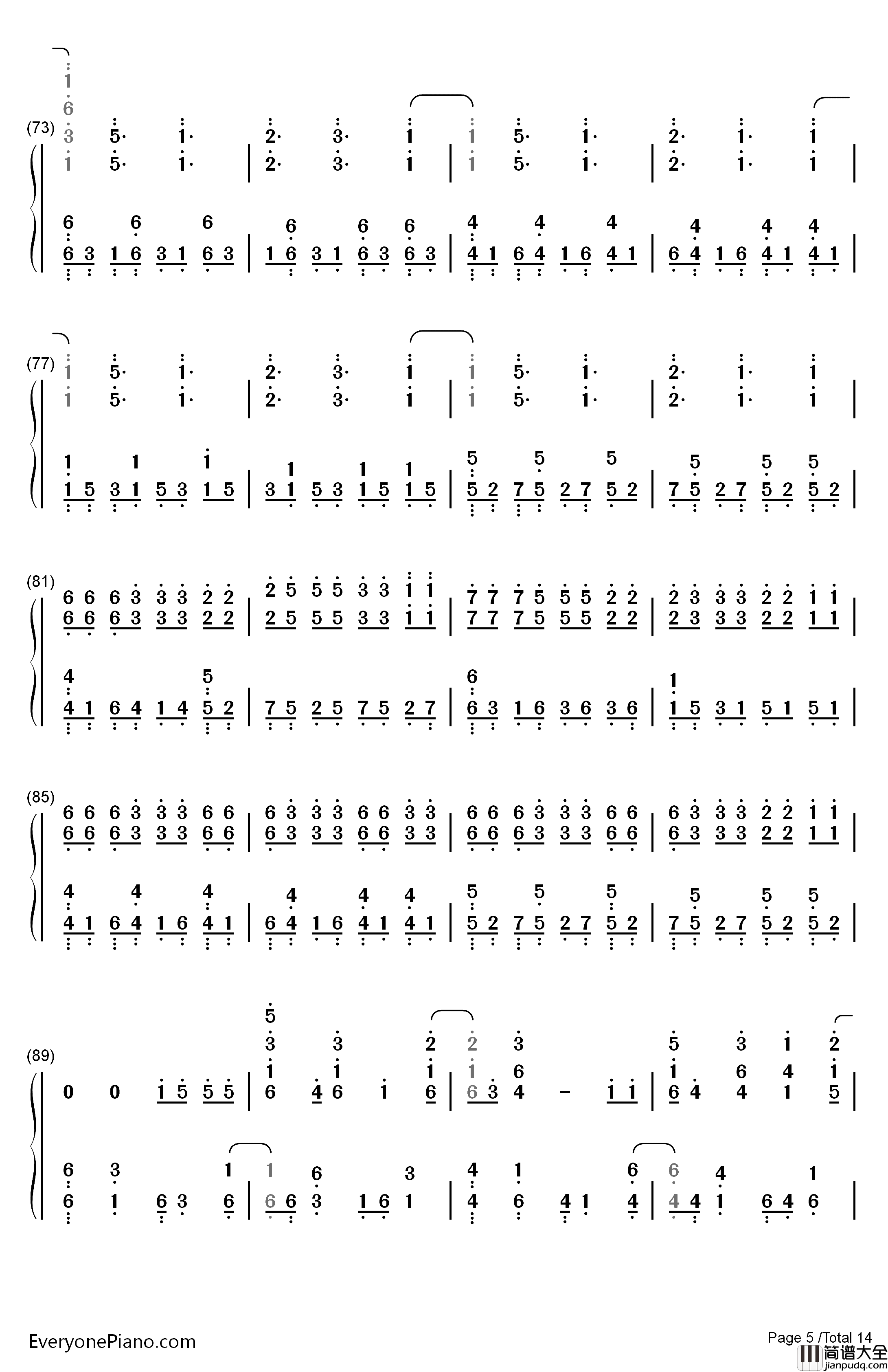 Neo钢琴简谱_数字双手_Roselia