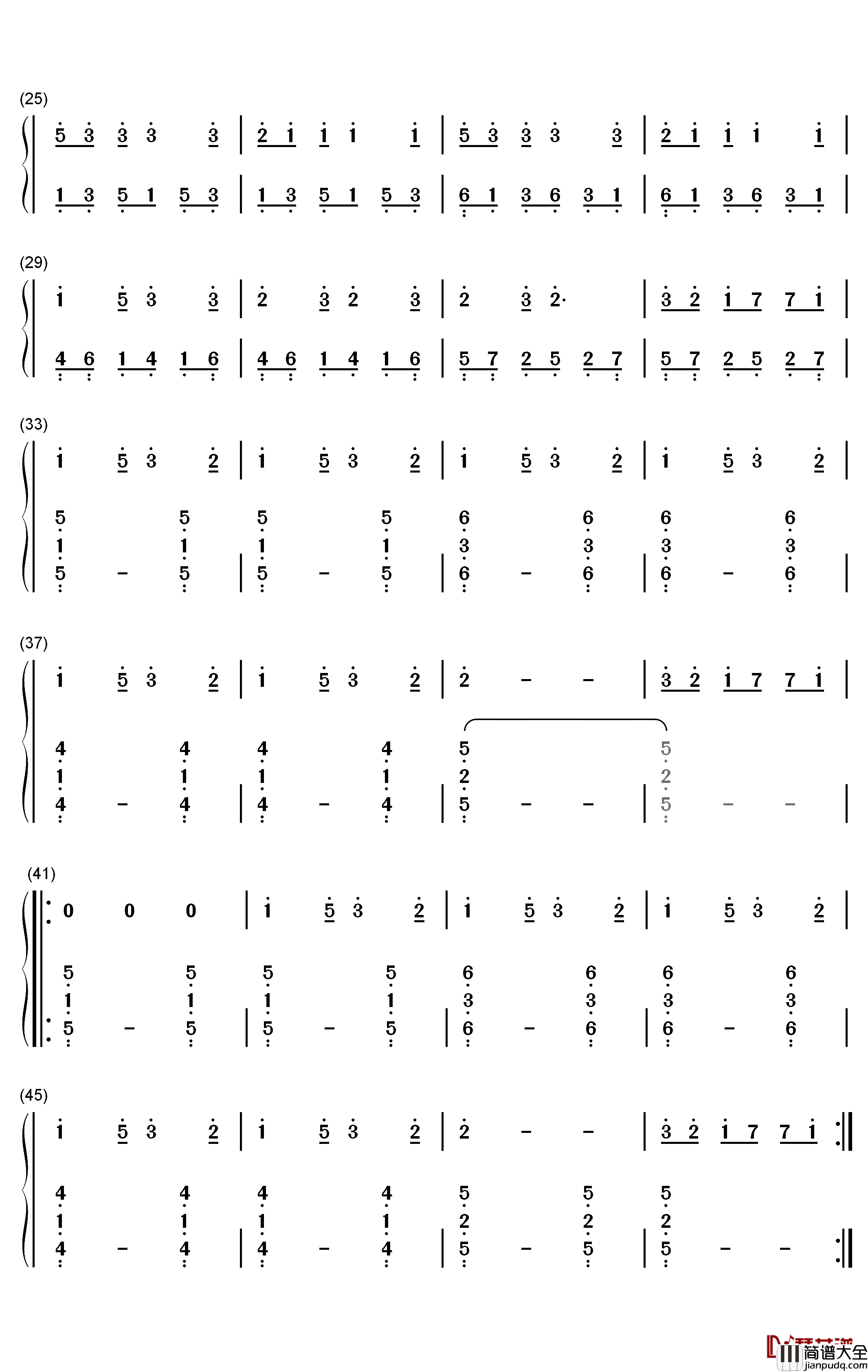 Winter_Bear钢琴简谱_数字双手_金泰亨